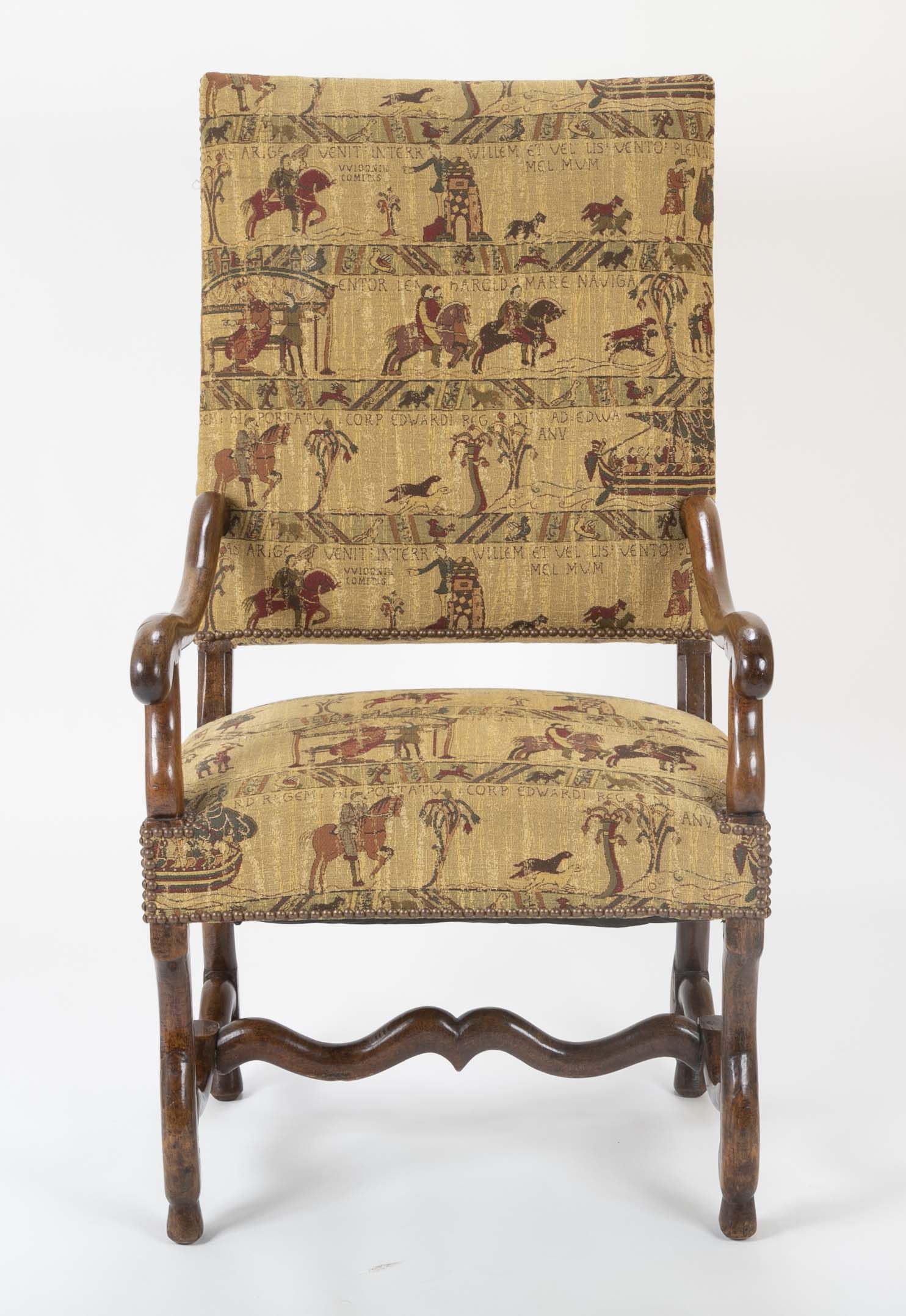 A French Louis XIII Style Walnut Arm Chair