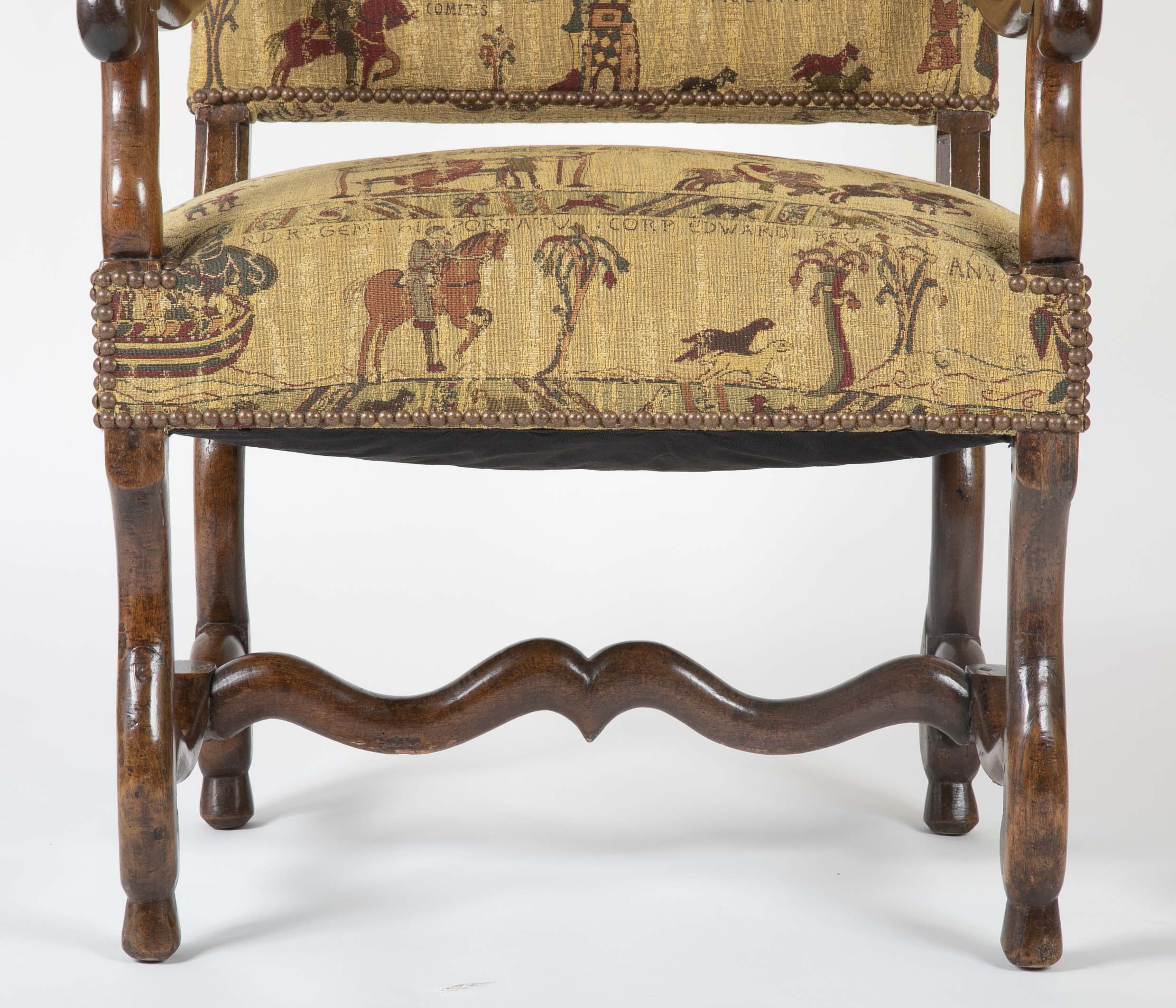 A French Louis XIII Style Walnut Arm Chair