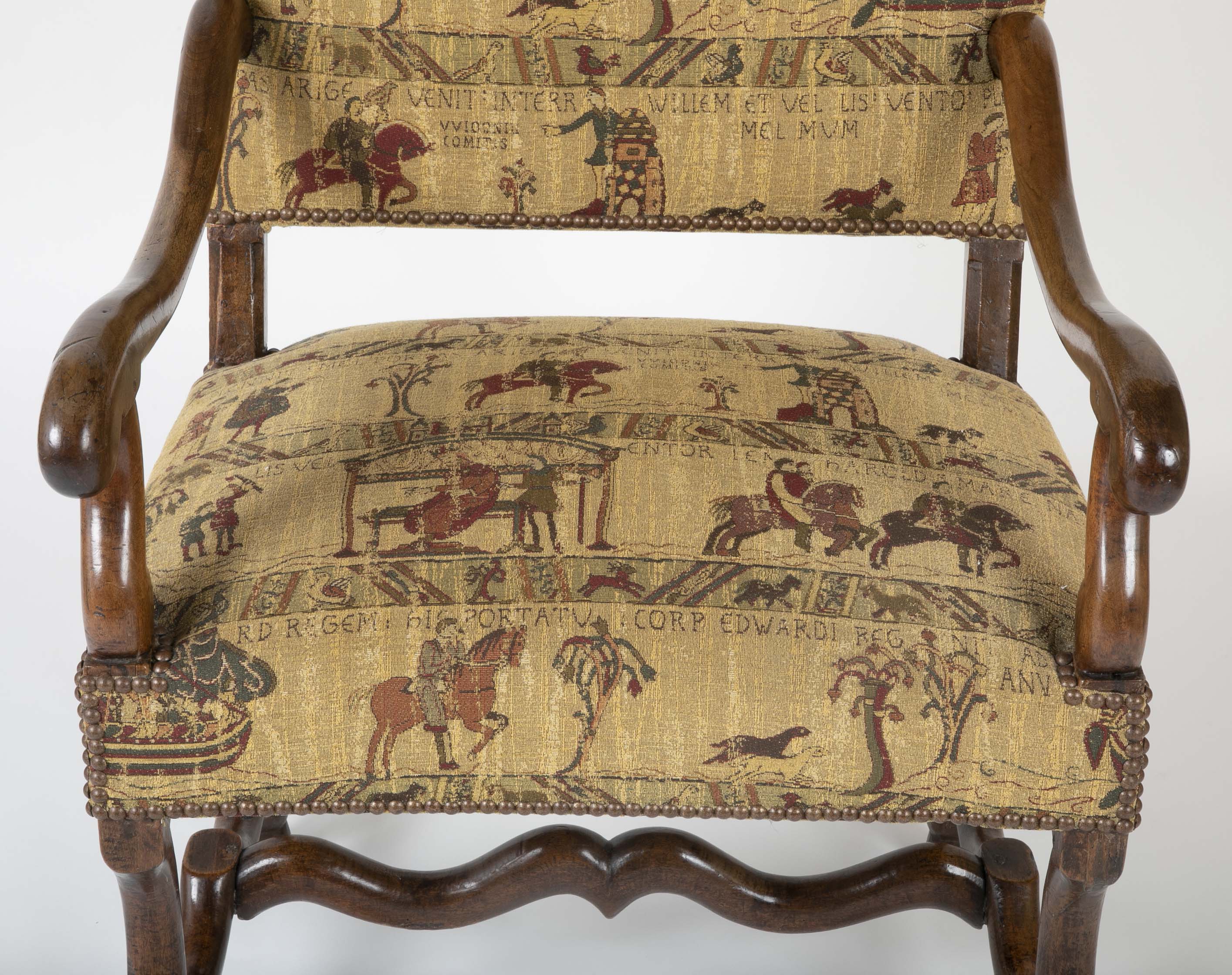 A French Louis XIII Style Walnut Arm Chair