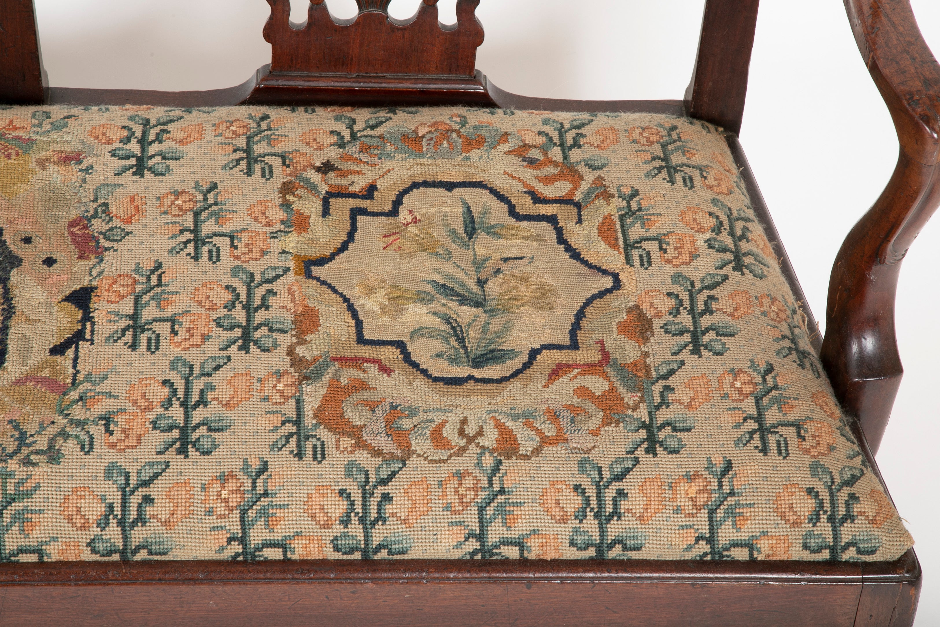 Irish George III Mahogany Double Chair Back Settee