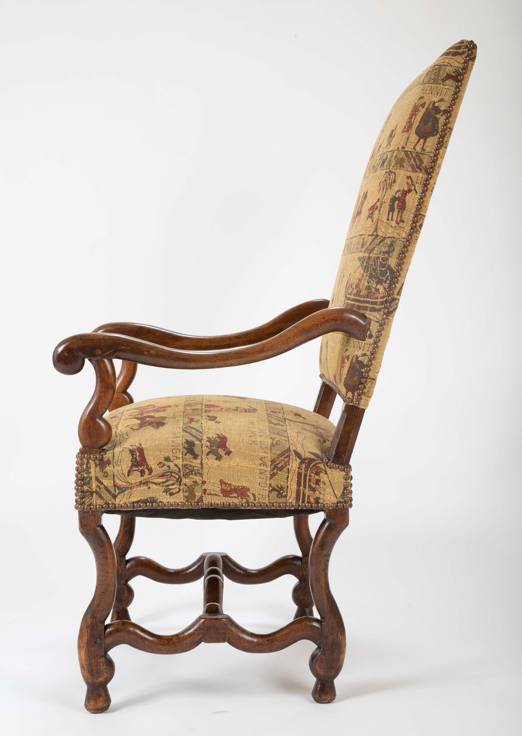 A French Louis XIII Style Walnut Arm Chair