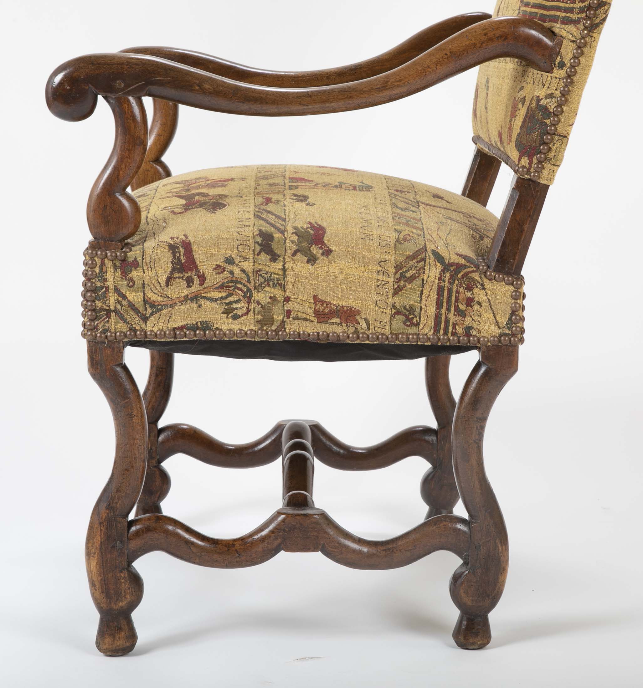 A French Louis XIII Style Walnut Arm Chair