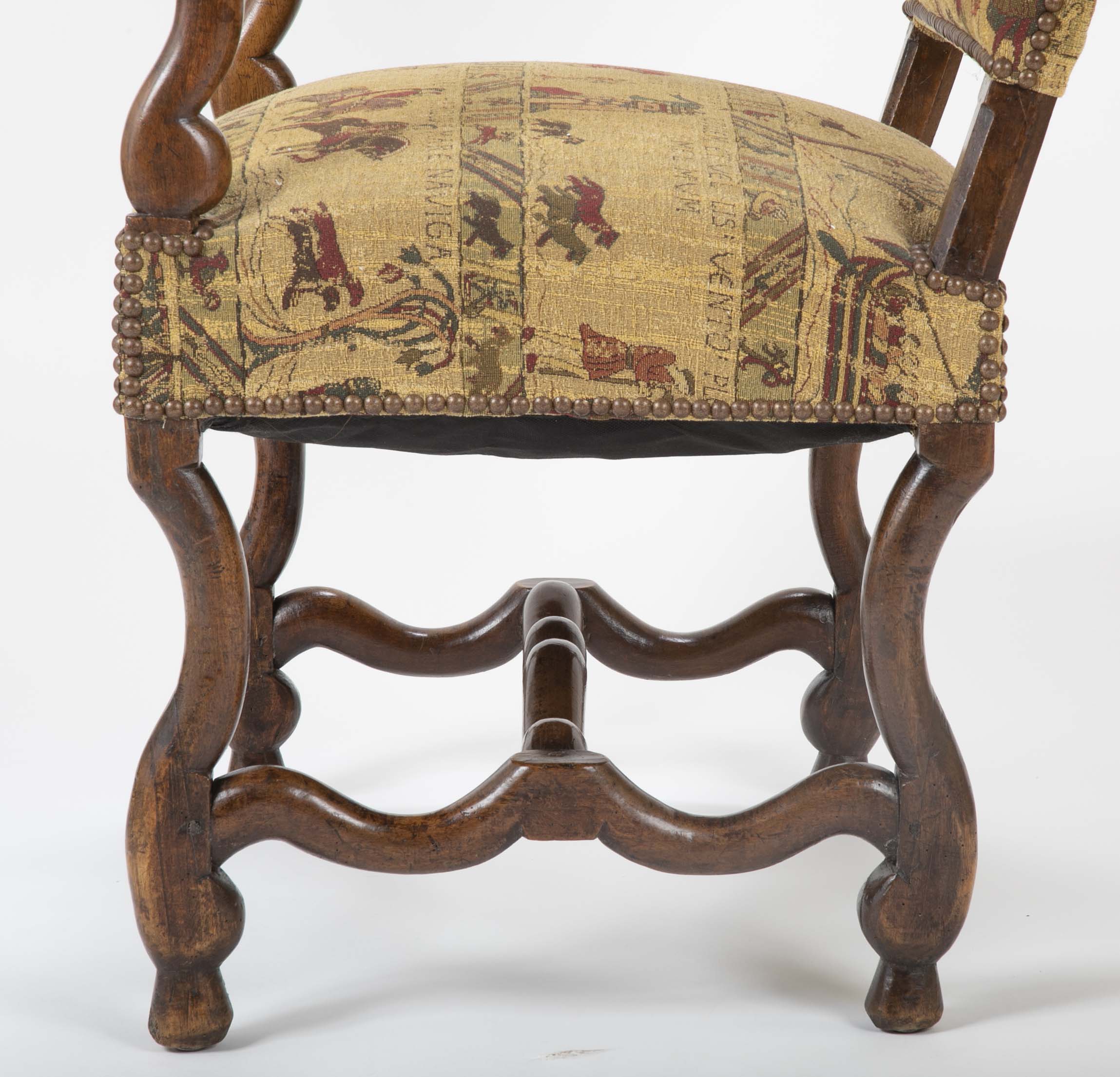 A French Louis XIII Style Walnut Arm Chair