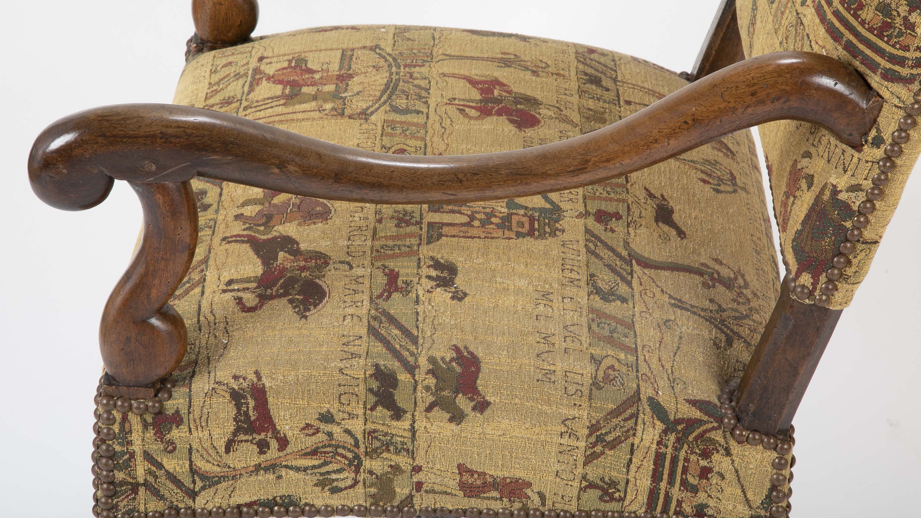 A French Louis XIII Style Walnut Arm Chair