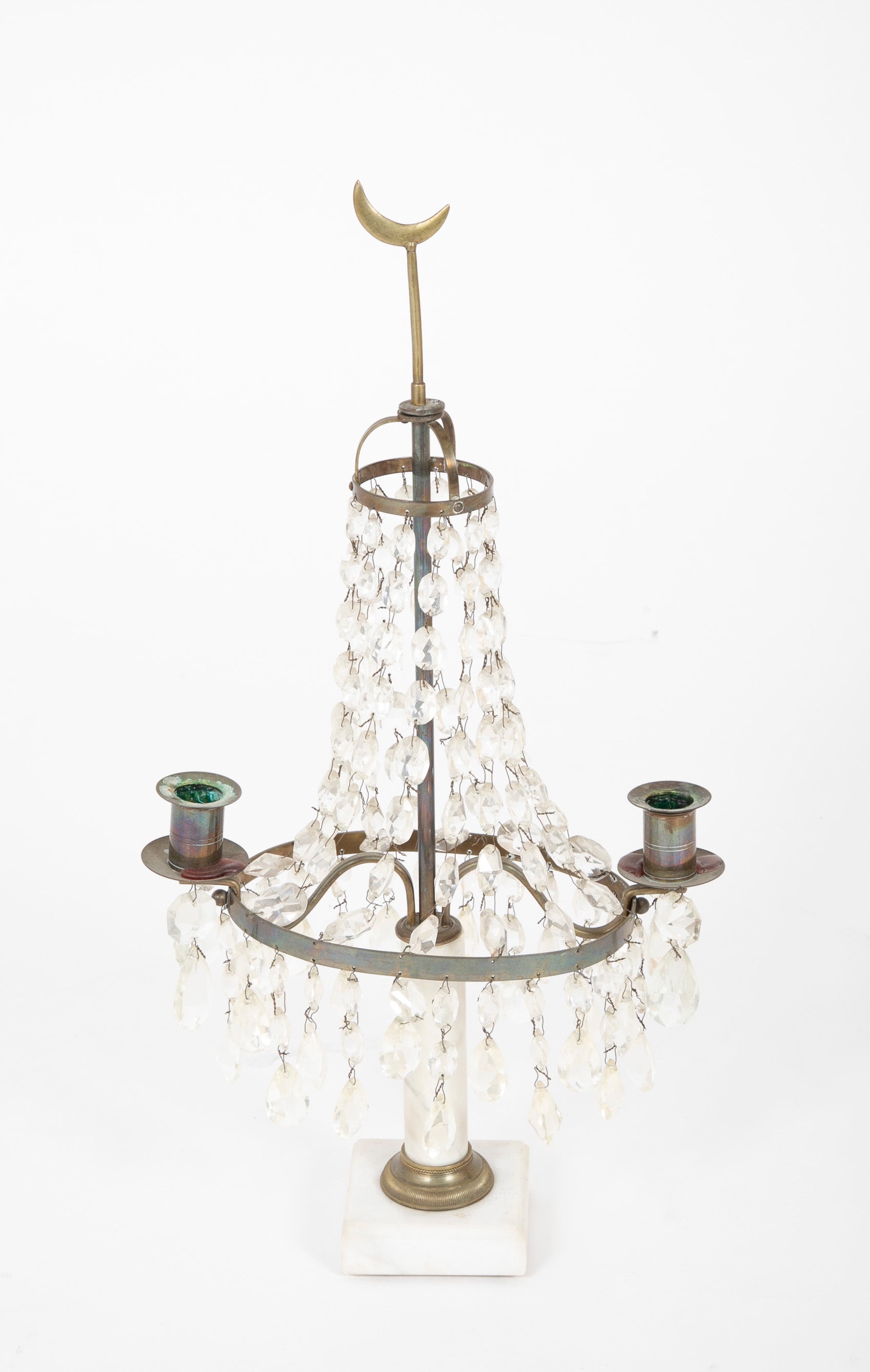 Pair of 19th Century French Moorish Crystal Candelabras.