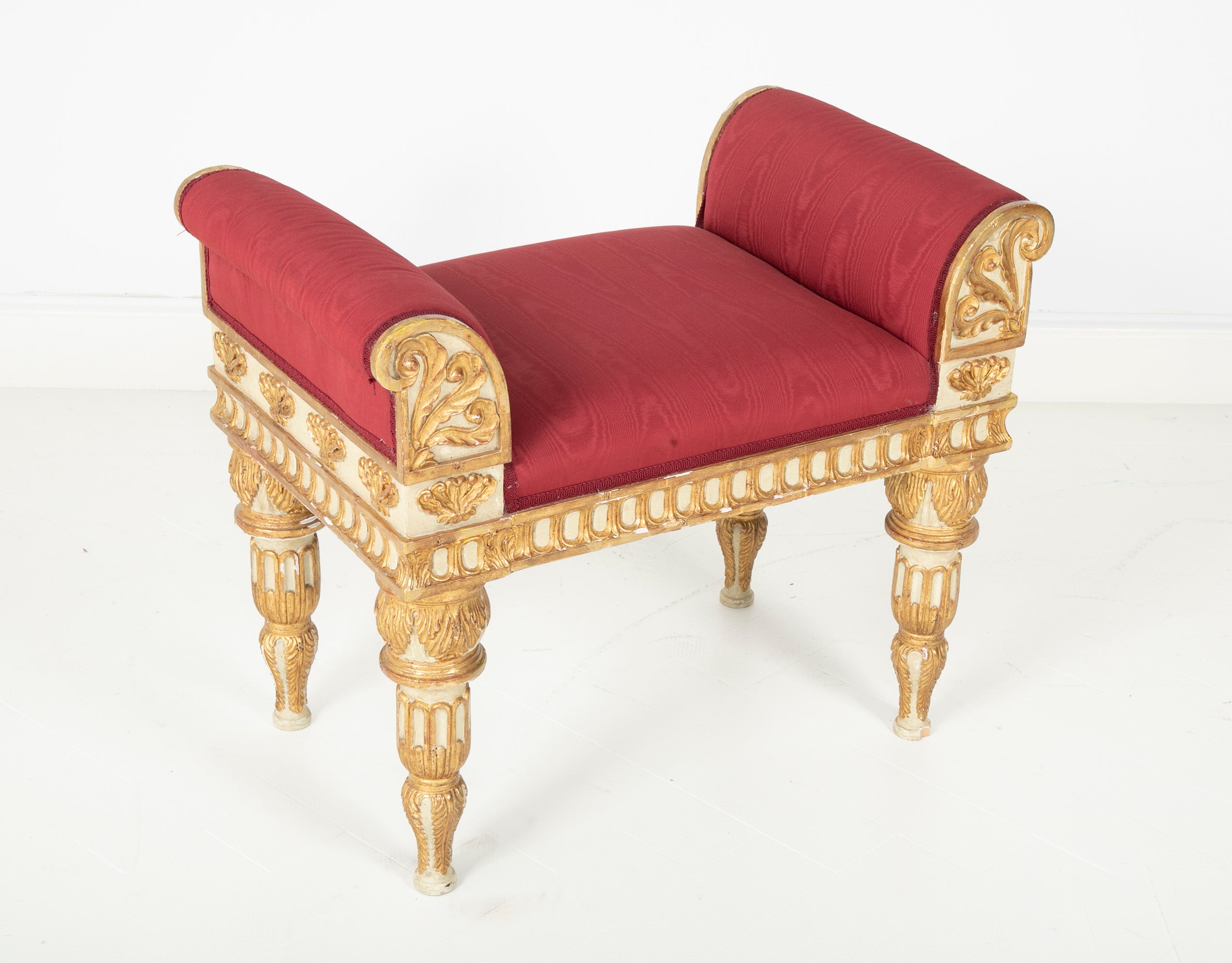 Painted & Gilt Bench Made in the Style of a Gianni Versace Estate Bench