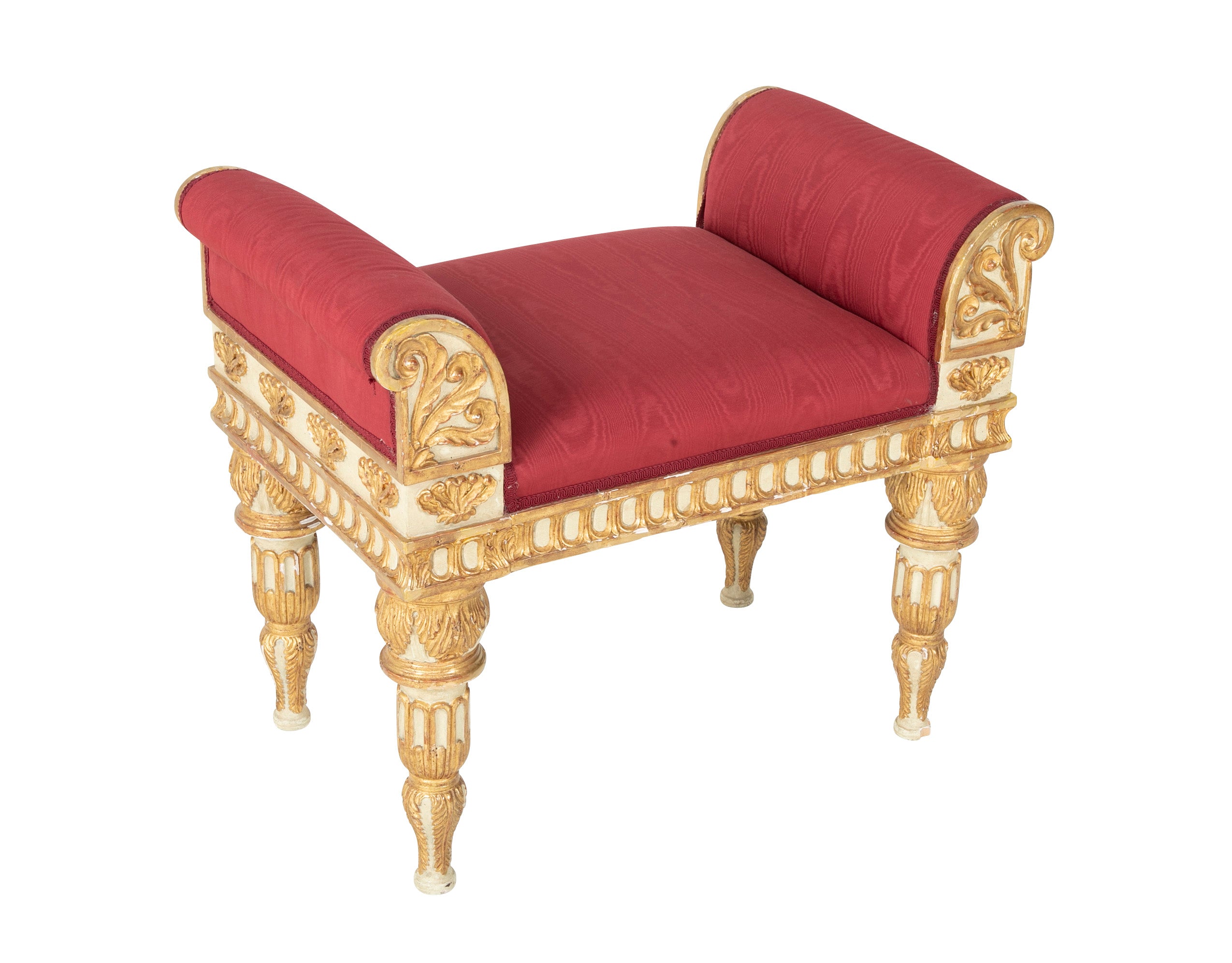 Painted & Gilt Bench Made in the Style of a Gianni Versace Estate Bench