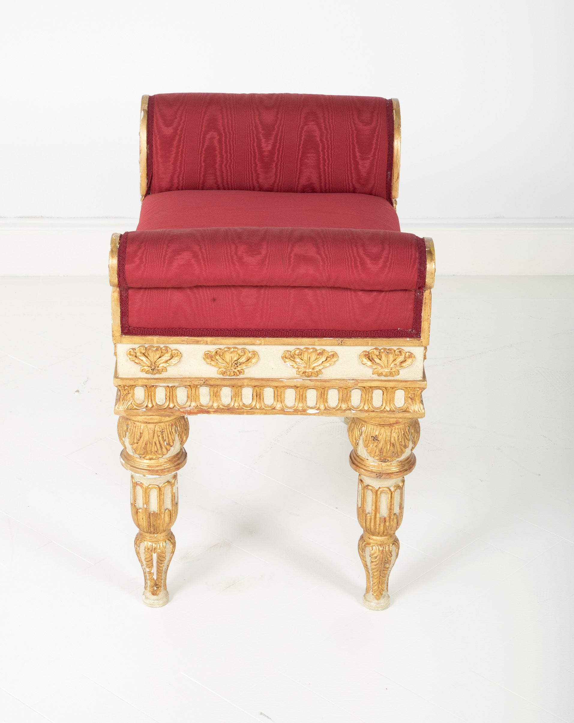 Painted & Gilt Bench Made in the Style of a Gianni Versace Estate Bench