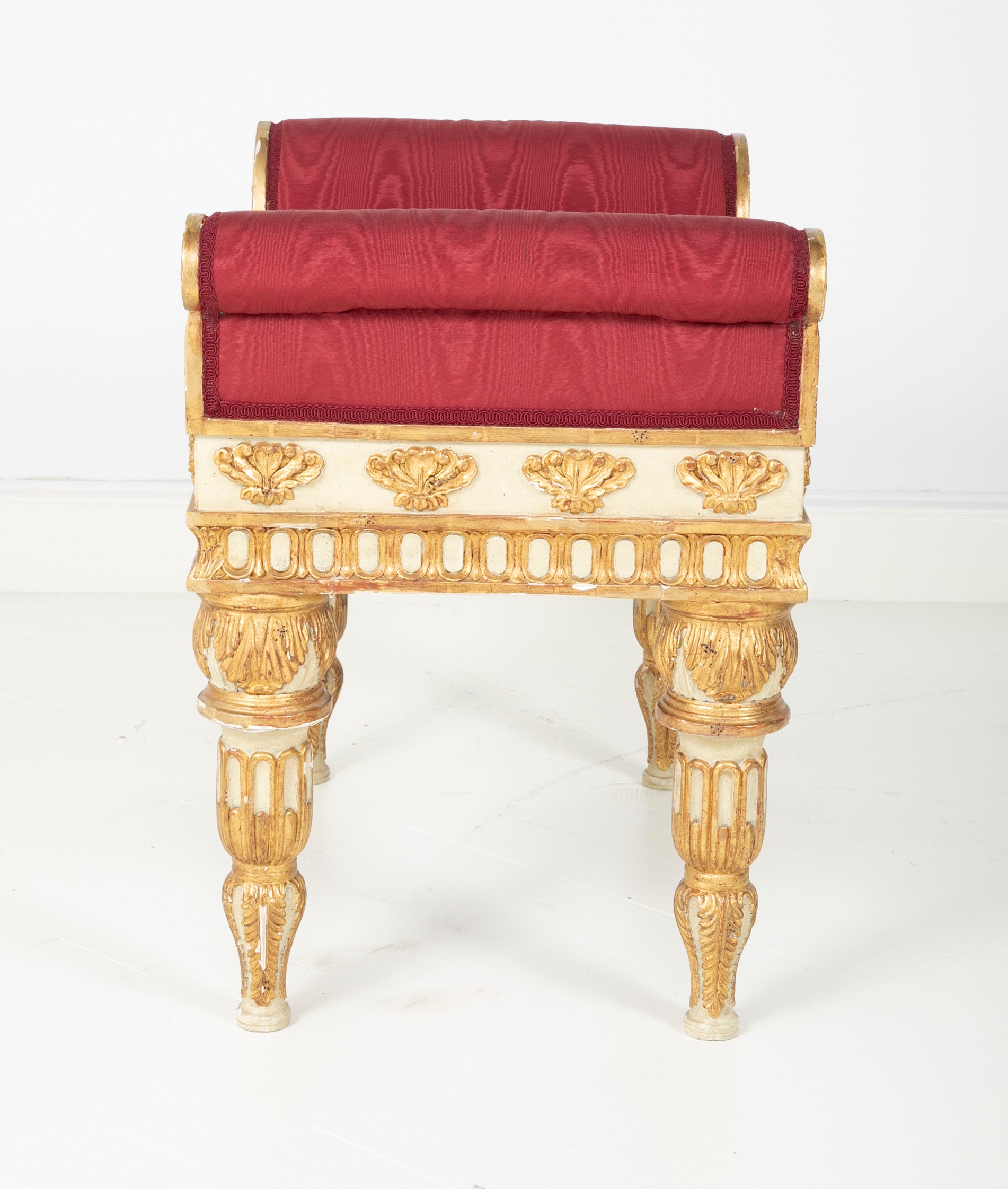 Painted & Gilt Bench Made in the Style of a Gianni Versace Estate Bench