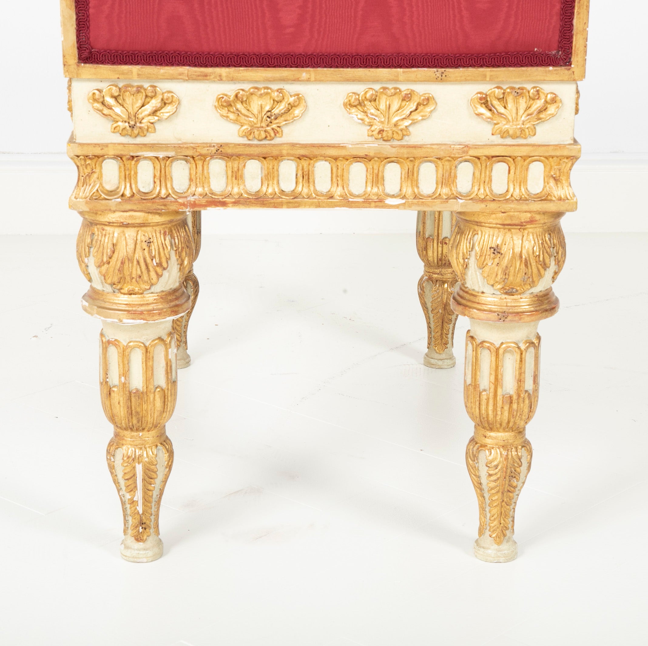 Painted & Gilt Bench Made in the Style of a Gianni Versace Estate Bench
