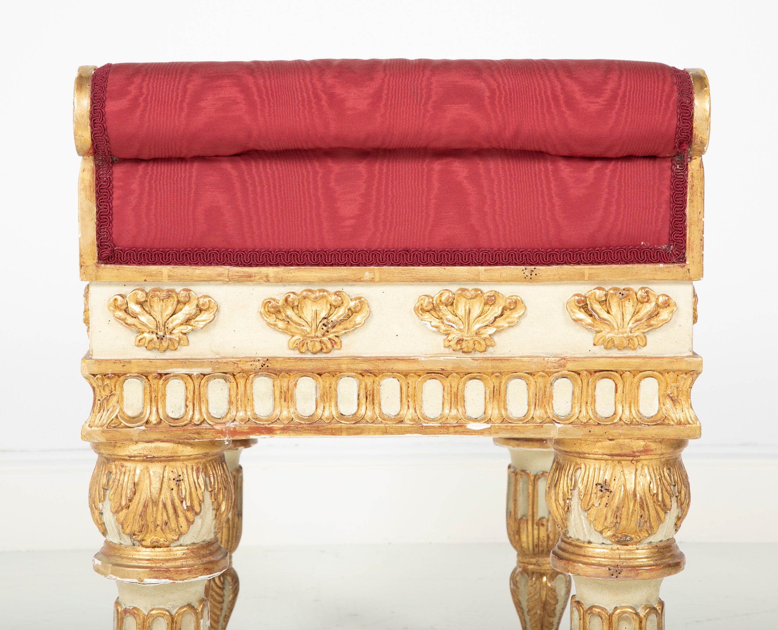 Painted & Gilt Bench Made in the Style of a Gianni Versace Estate Bench