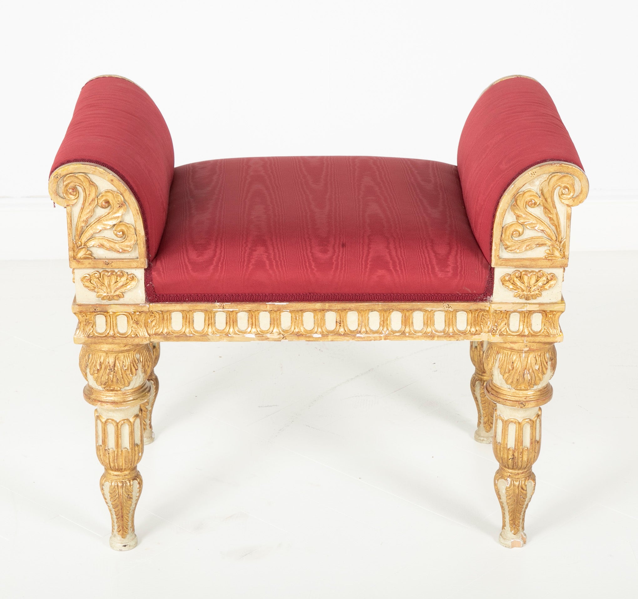 Painted & Gilt Bench Made in the Style of a Gianni Versace Estate Bench