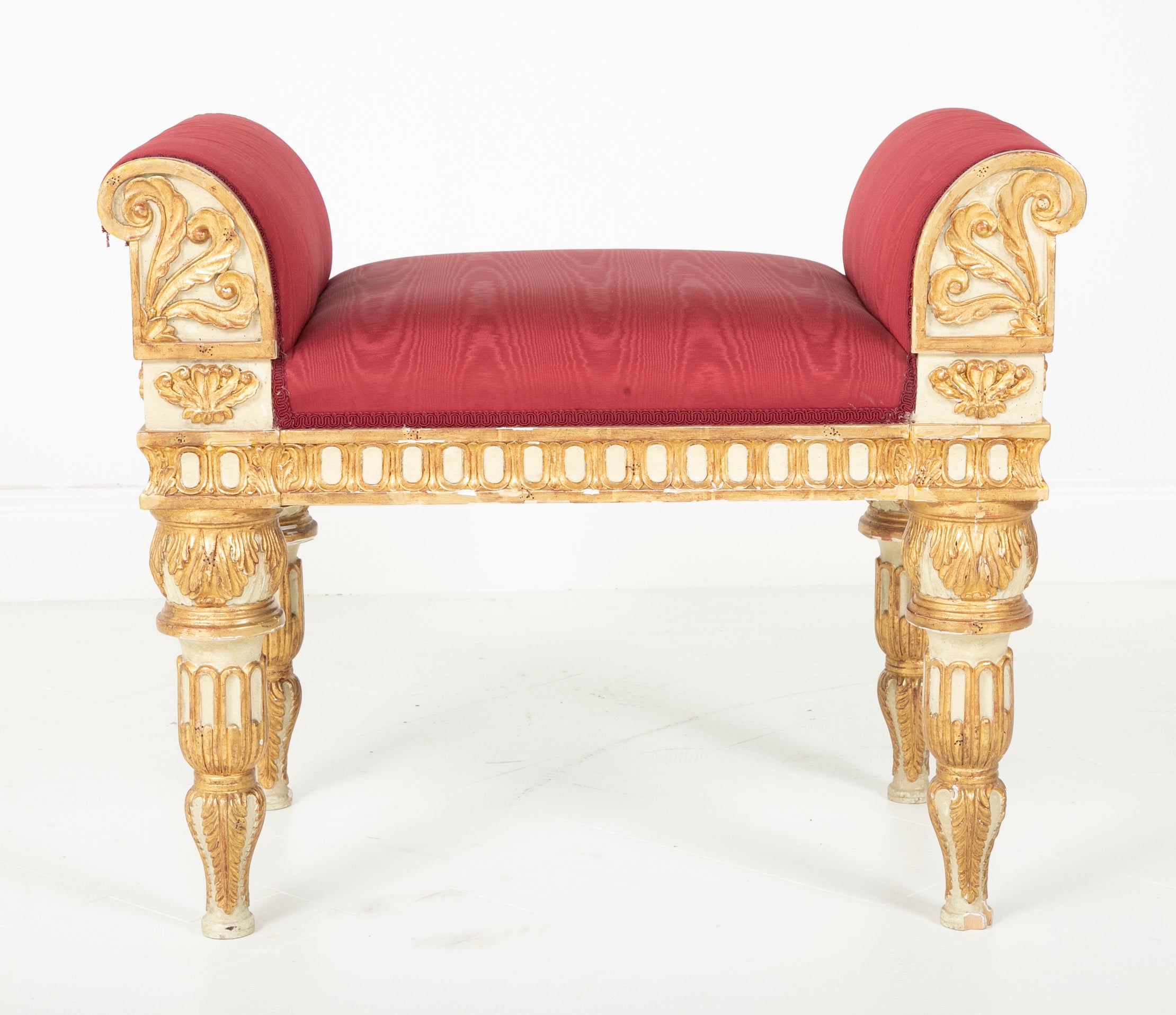 Painted & Gilt Bench Made in the Style of a Gianni Versace Estate Bench