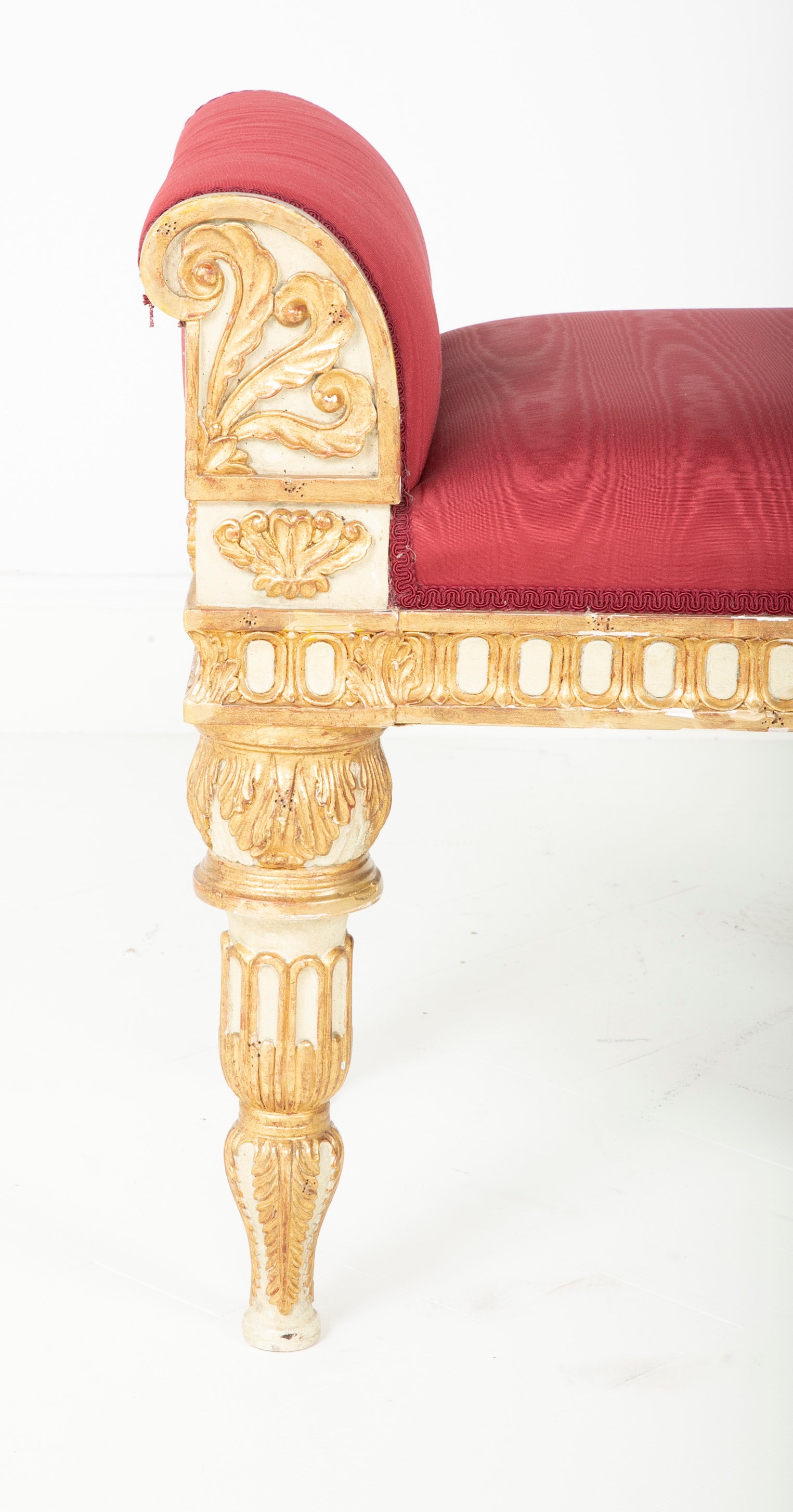 Painted & Gilt Bench Made in the Style of a Gianni Versace Estate Bench