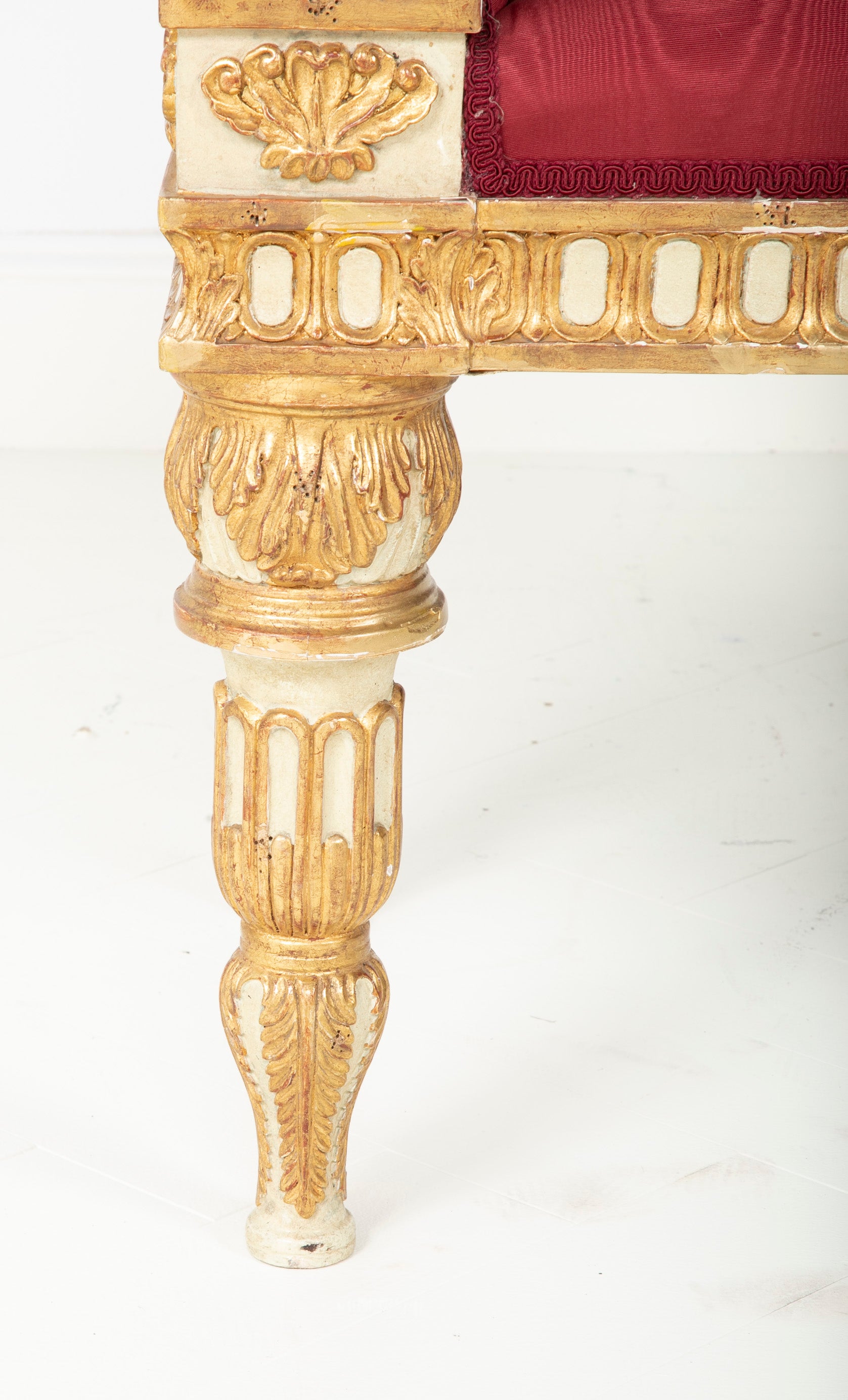 Painted & Gilt Bench Made in the Style of a Gianni Versace Estate Bench