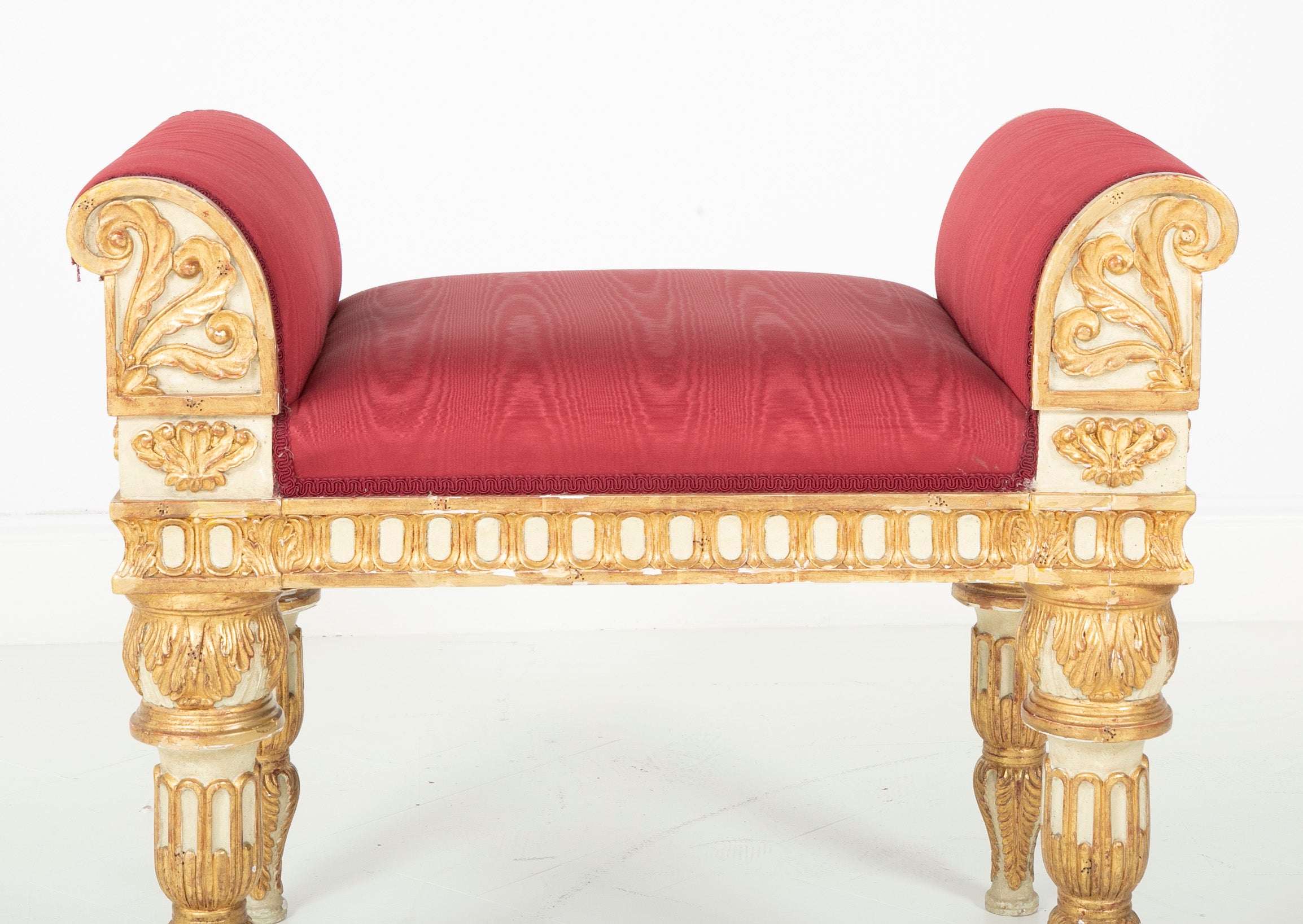 Painted & Gilt Bench Made in the Style of a Gianni Versace Estate Bench