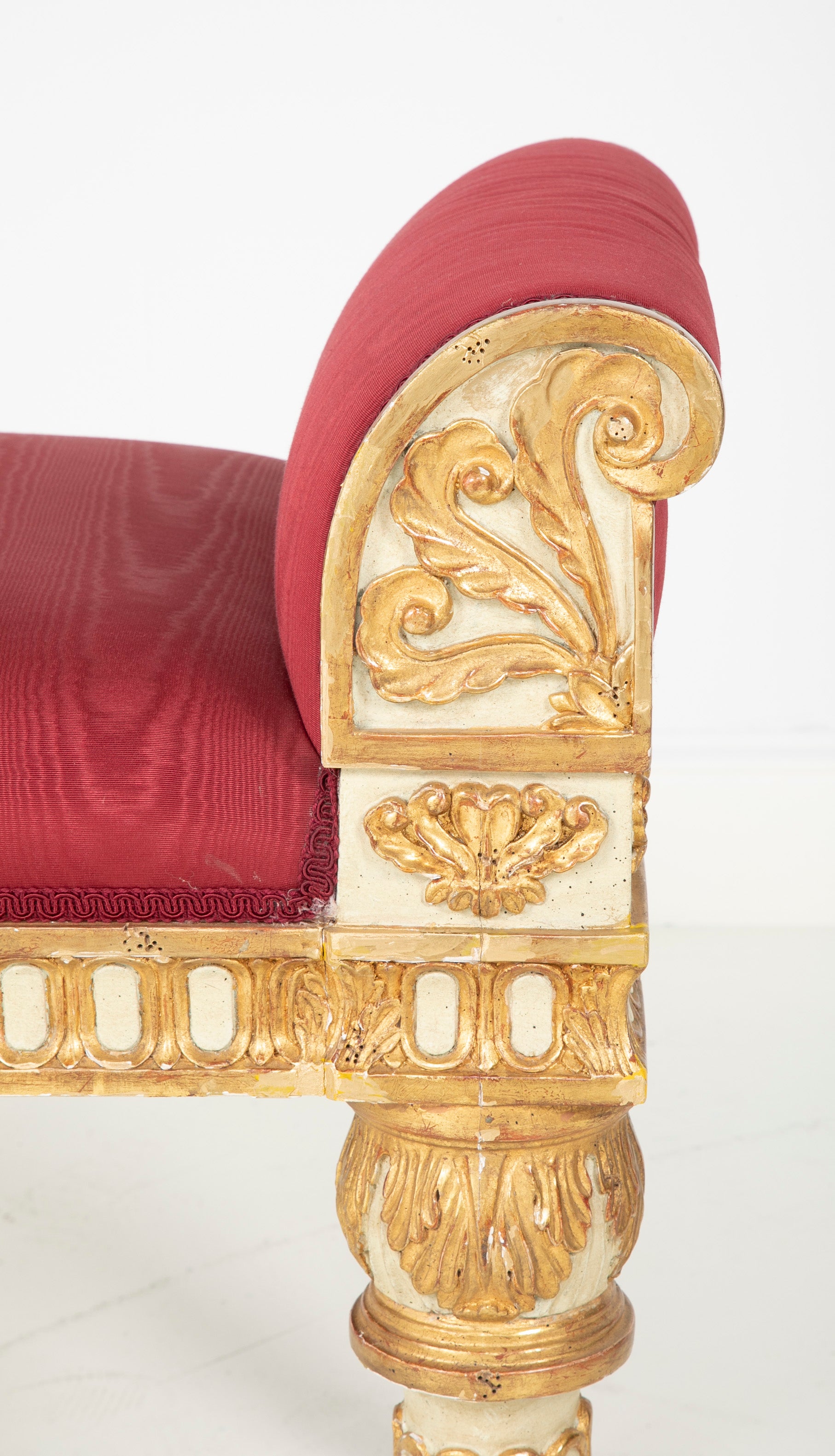 Painted & Gilt Bench Made in the Style of a Gianni Versace Estate Bench