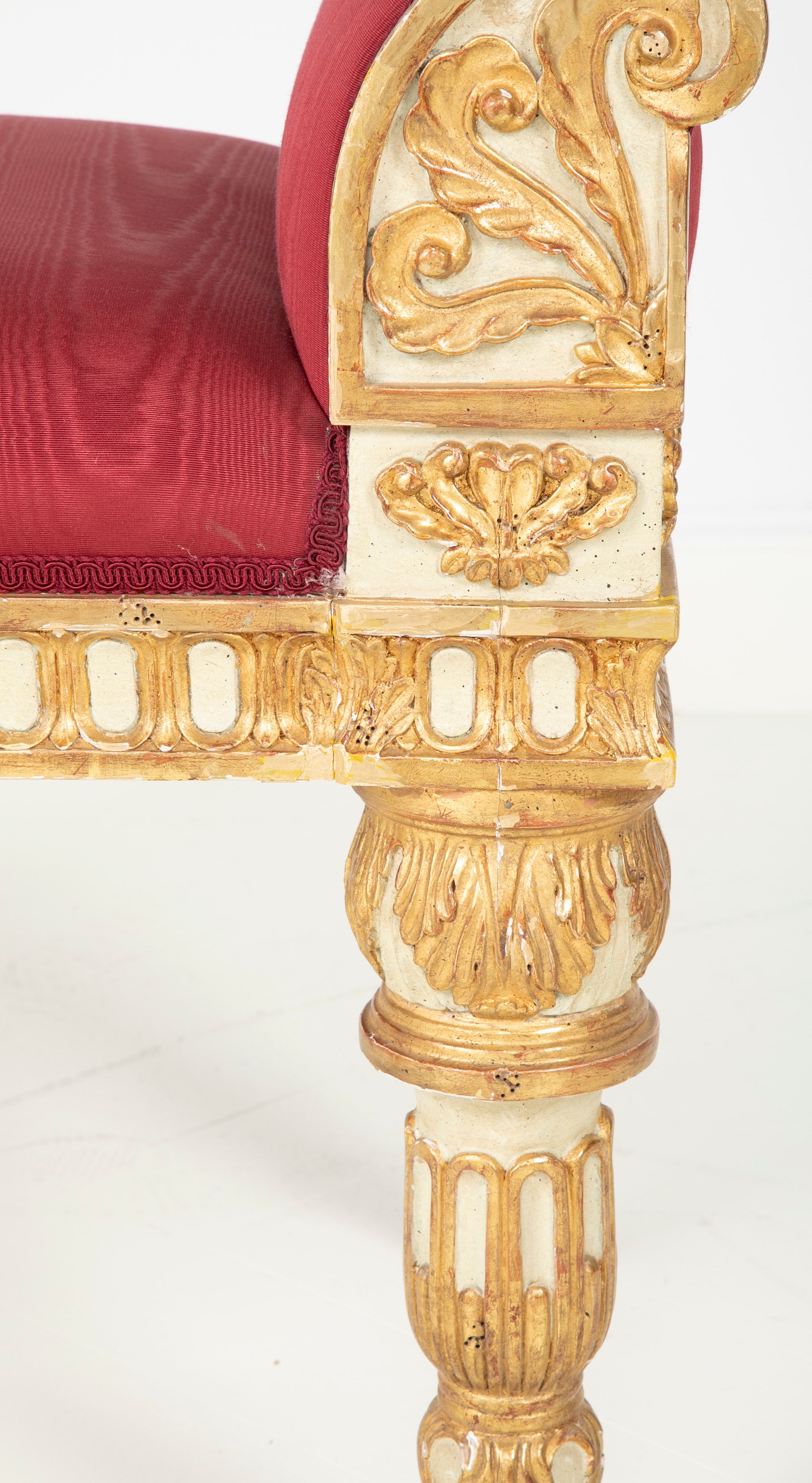 Painted & Gilt Bench Made in the Style of a Gianni Versace Estate Bench