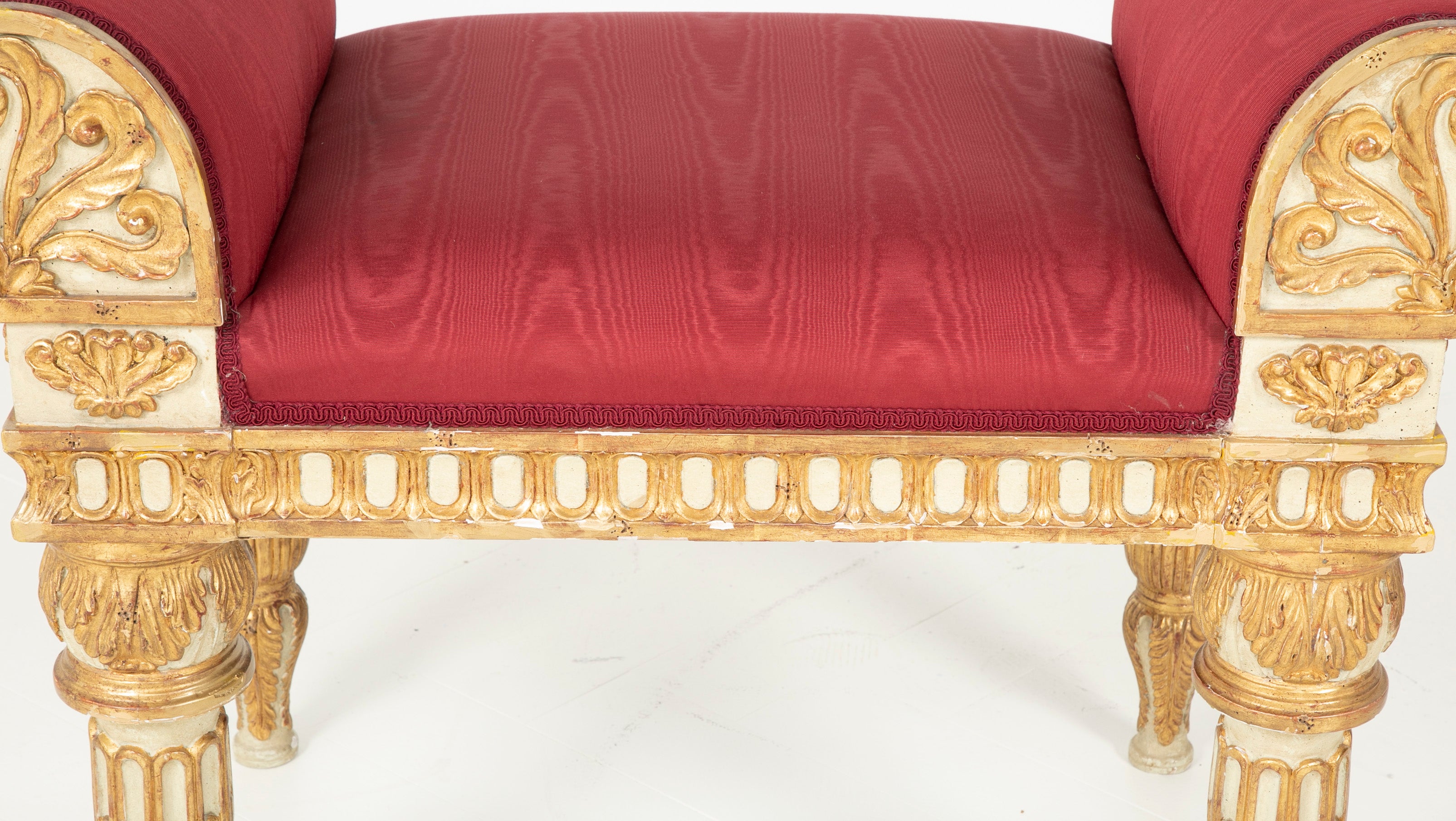 Painted & Gilt Bench Made in the Style of a Gianni Versace Estate Bench