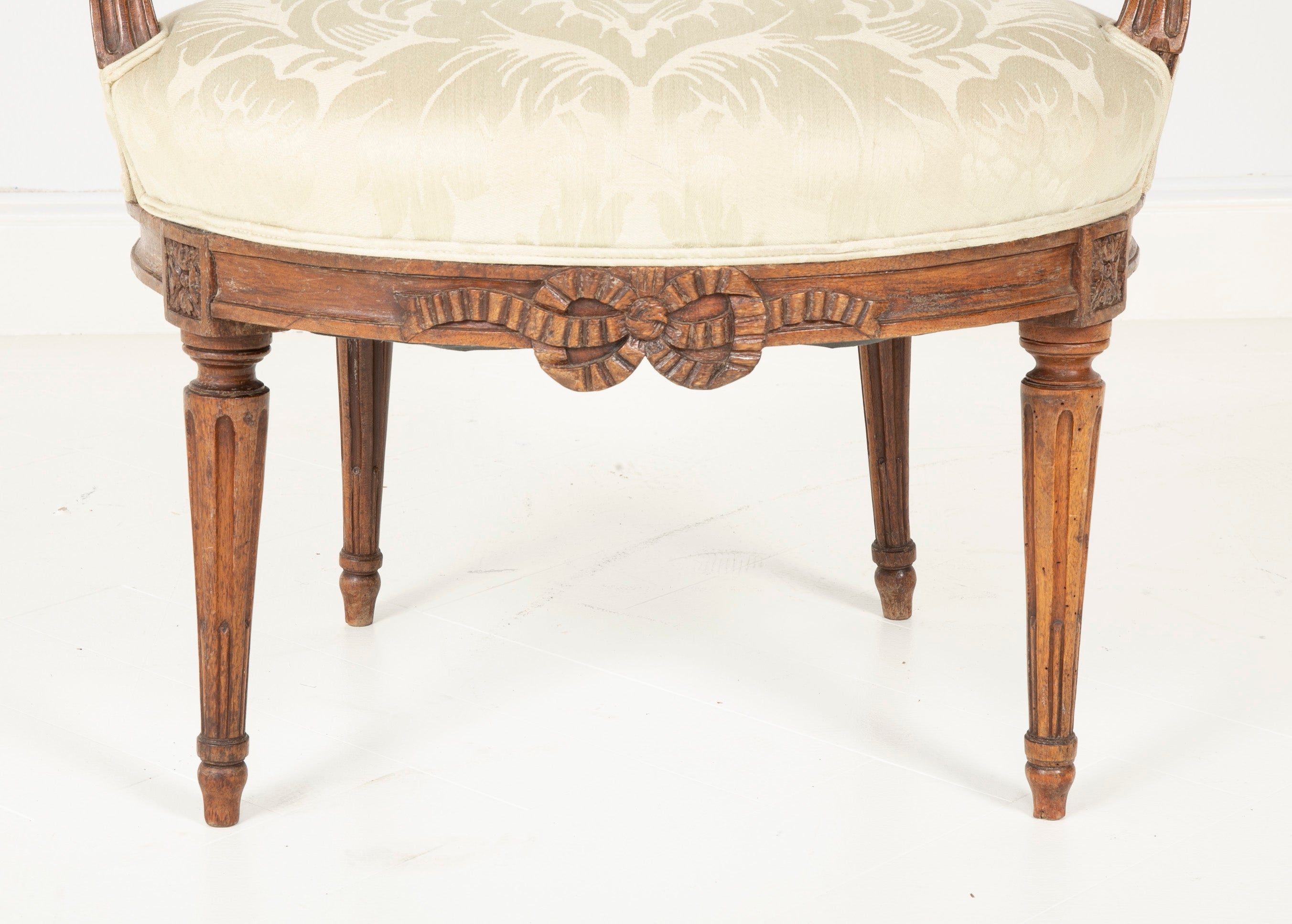 Pair of Louis XVI Period Oval Back Fauteuil