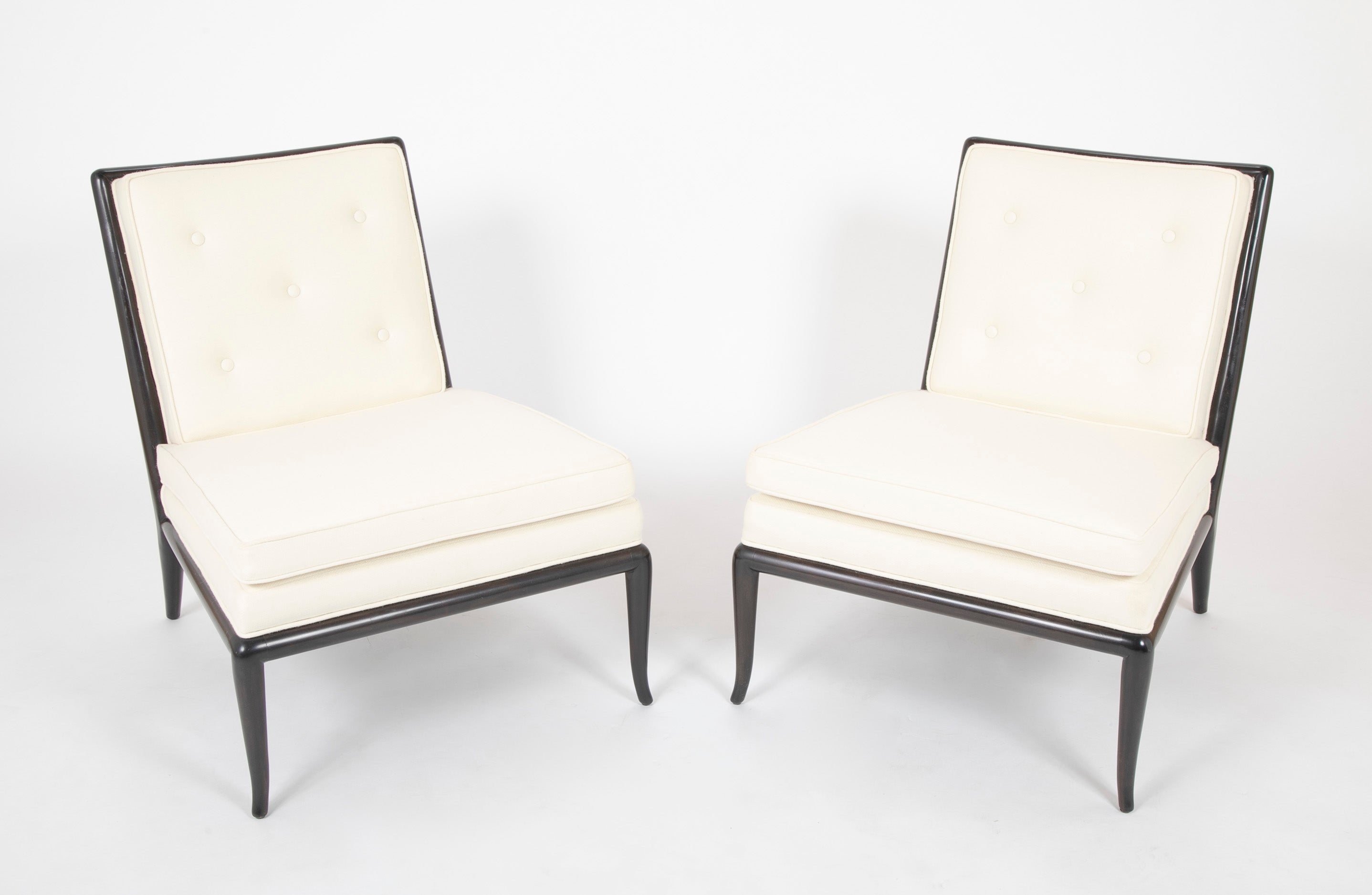Pair of Ebonized Robsjohn-Gibbings Slipper Chairs