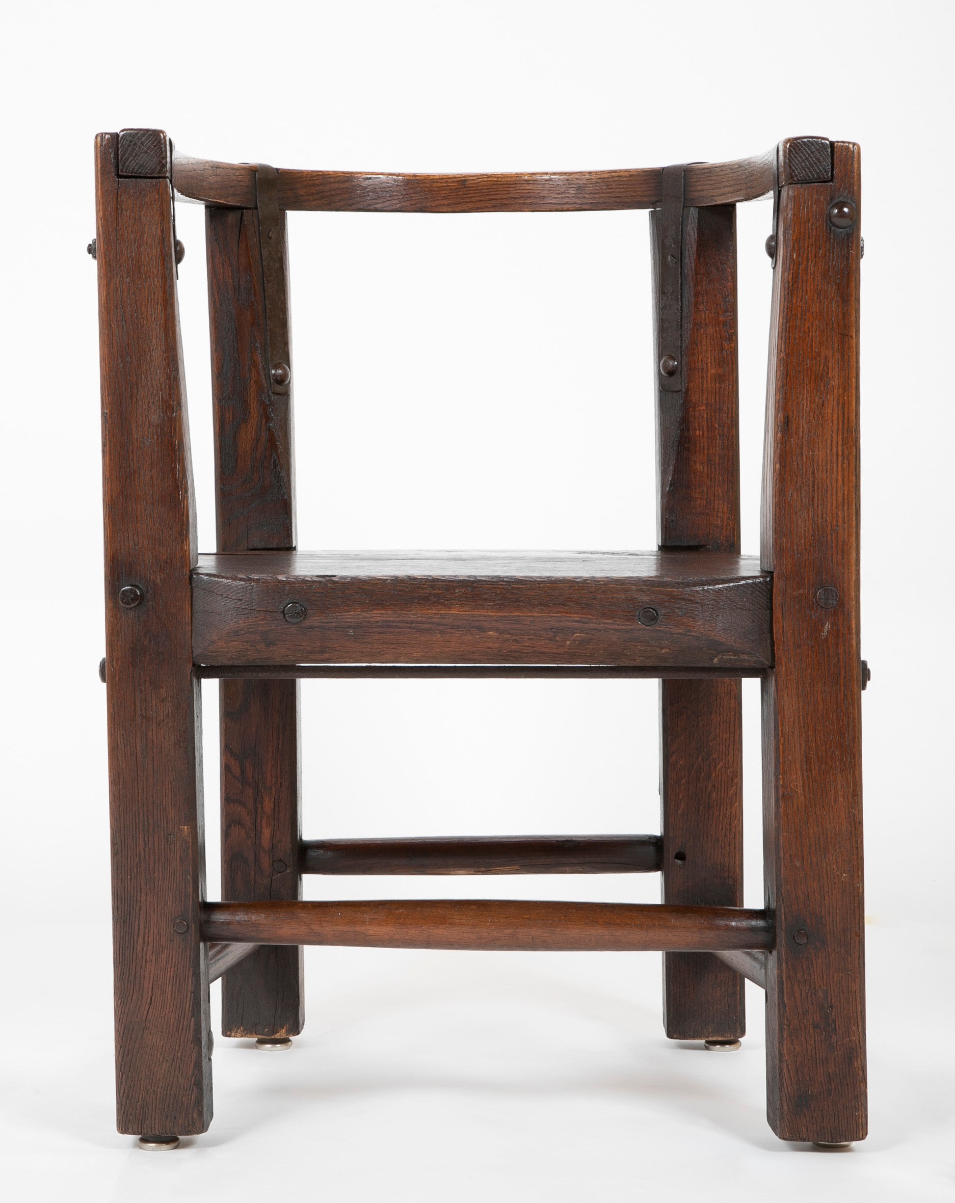 A 19th Century Continental Oak Iron Bound Tub Chair