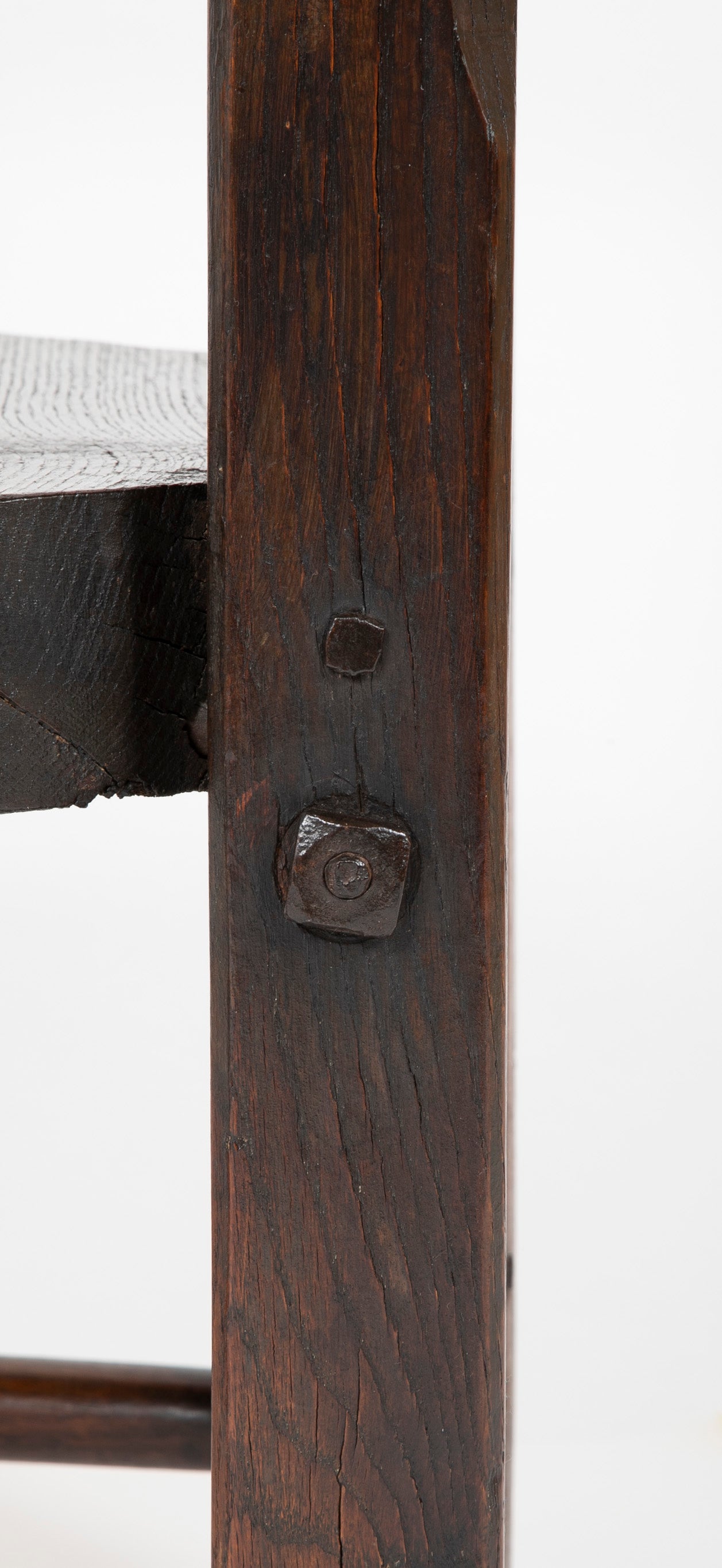 A 19th Century Continental Oak Iron Bound Tub Chair