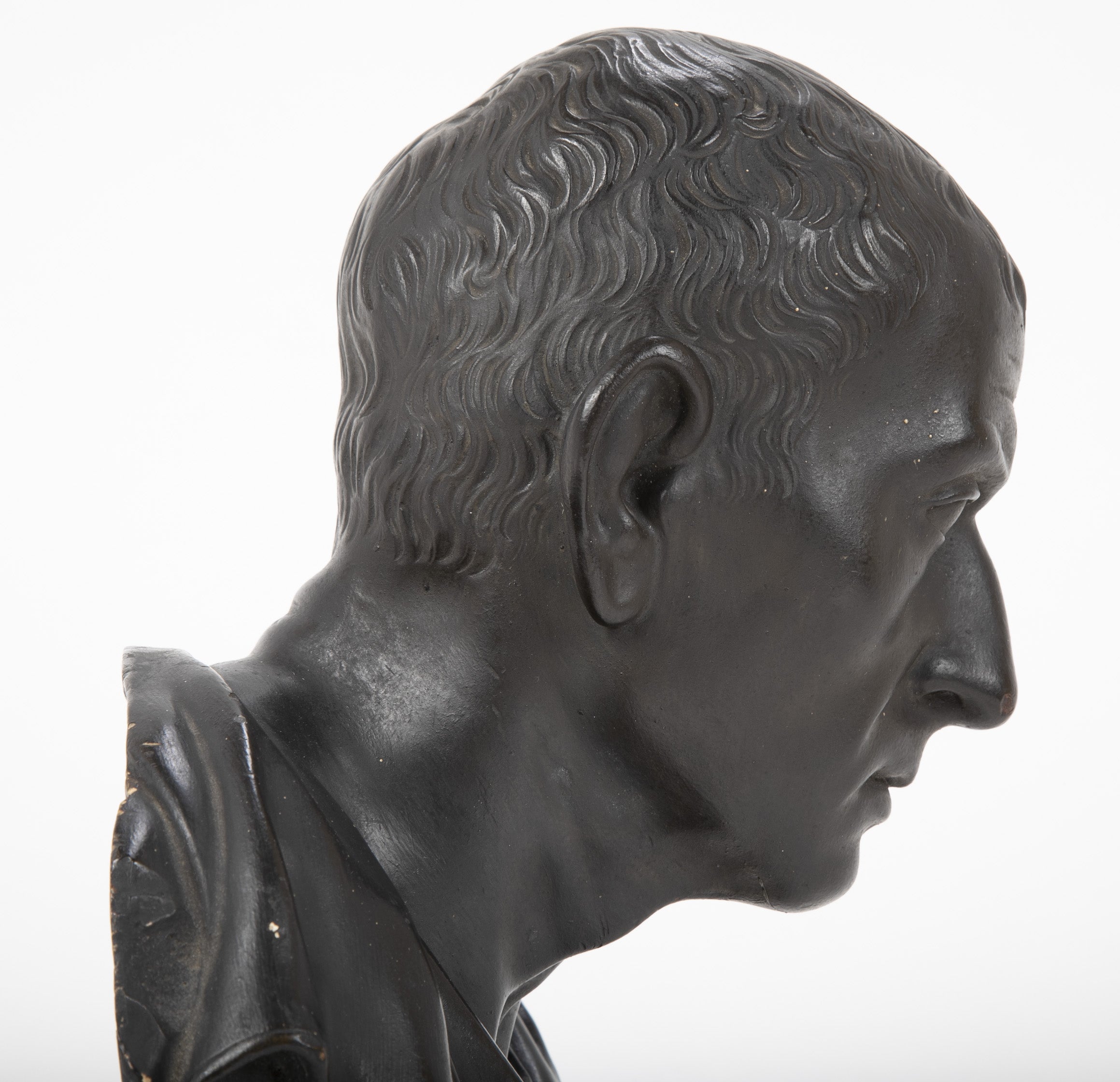A 19th Century Ebonized Plaster Bust of Marcus Tulles Cicero