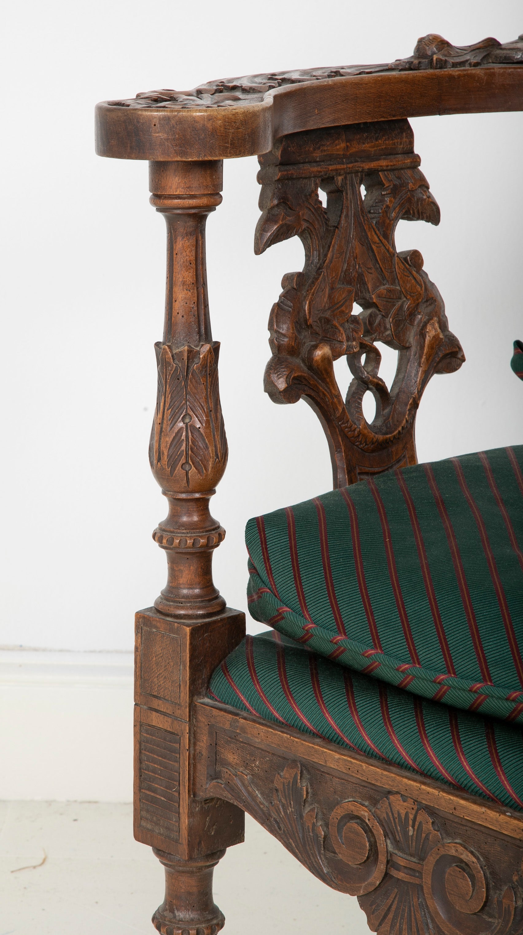 Wonderfully Carved 19th Century Italian Walnut Corner Chair
