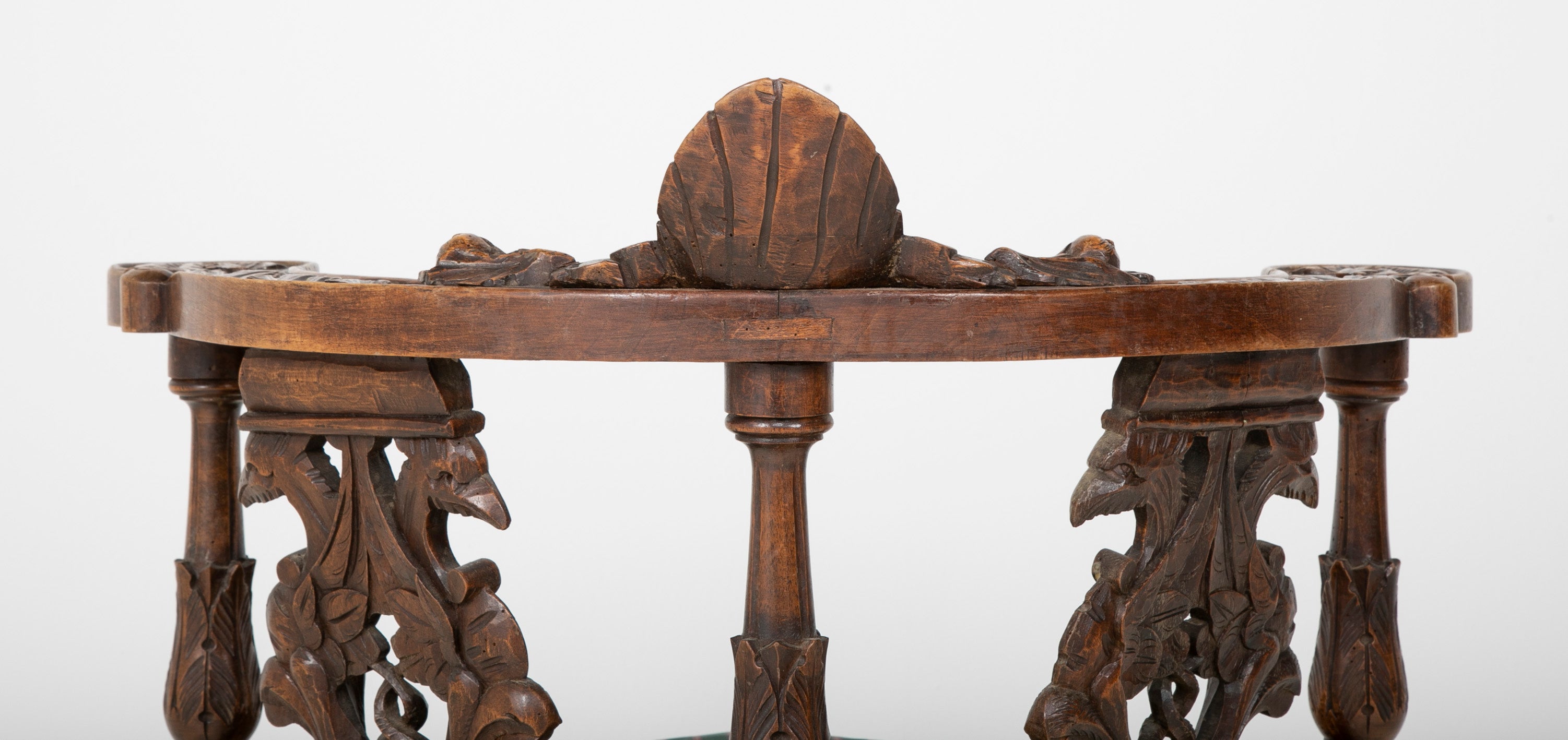 Wonderfully Carved 19th Century Italian Walnut Corner Chair