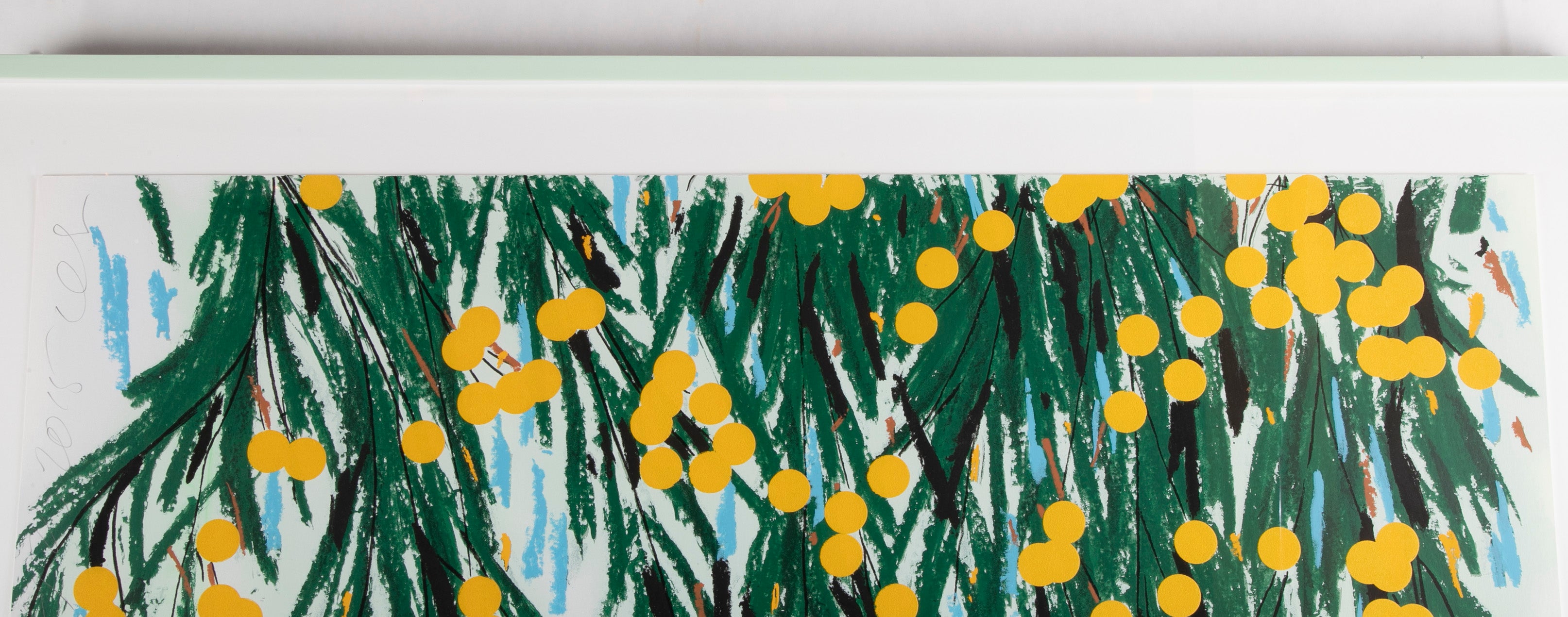 "Mimosas" Screen Print with Flocking by Donald Sultan