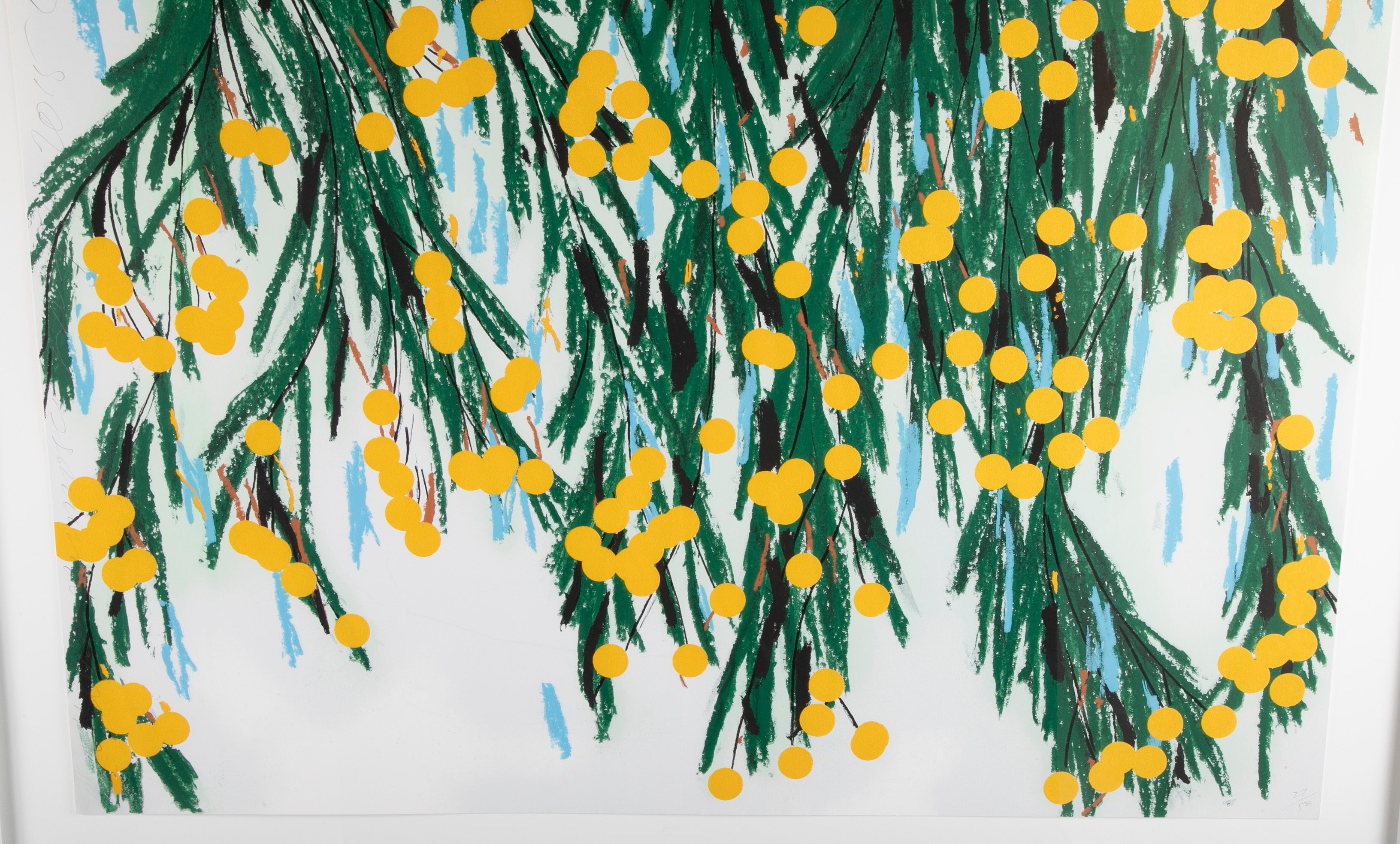 "Mimosas" Screen Print with Flocking by Donald Sultan
