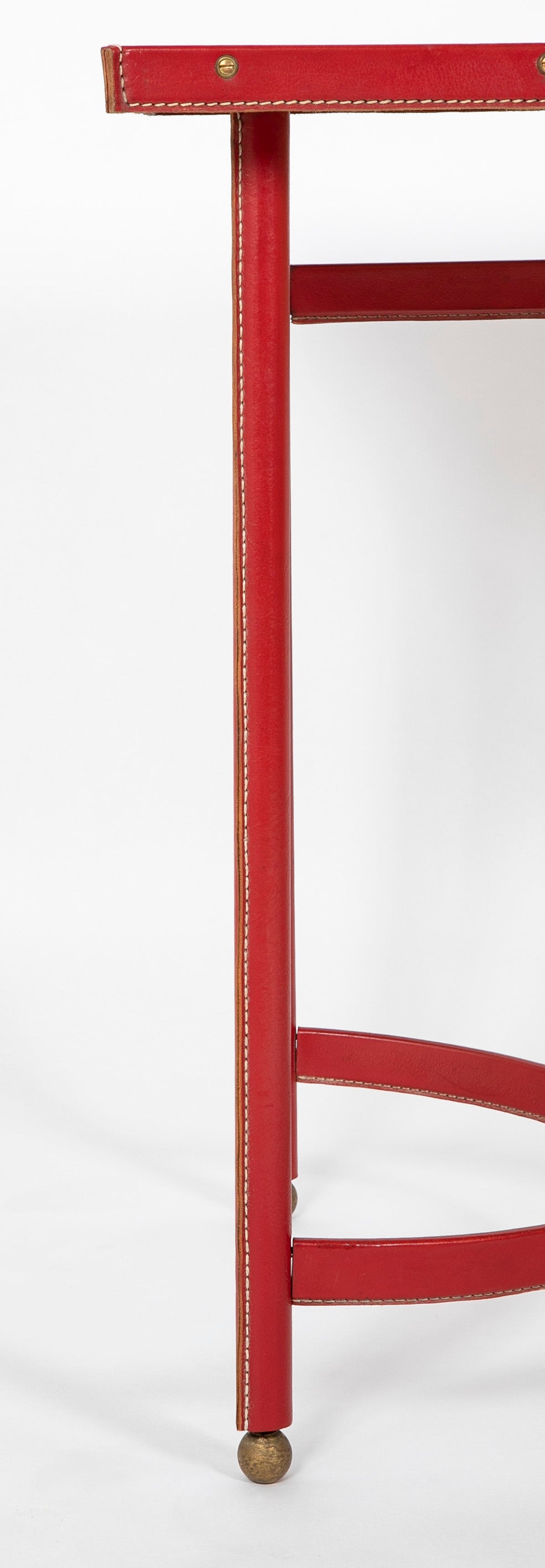A Parchment and Leather Clad Desk by Jacques Adnet