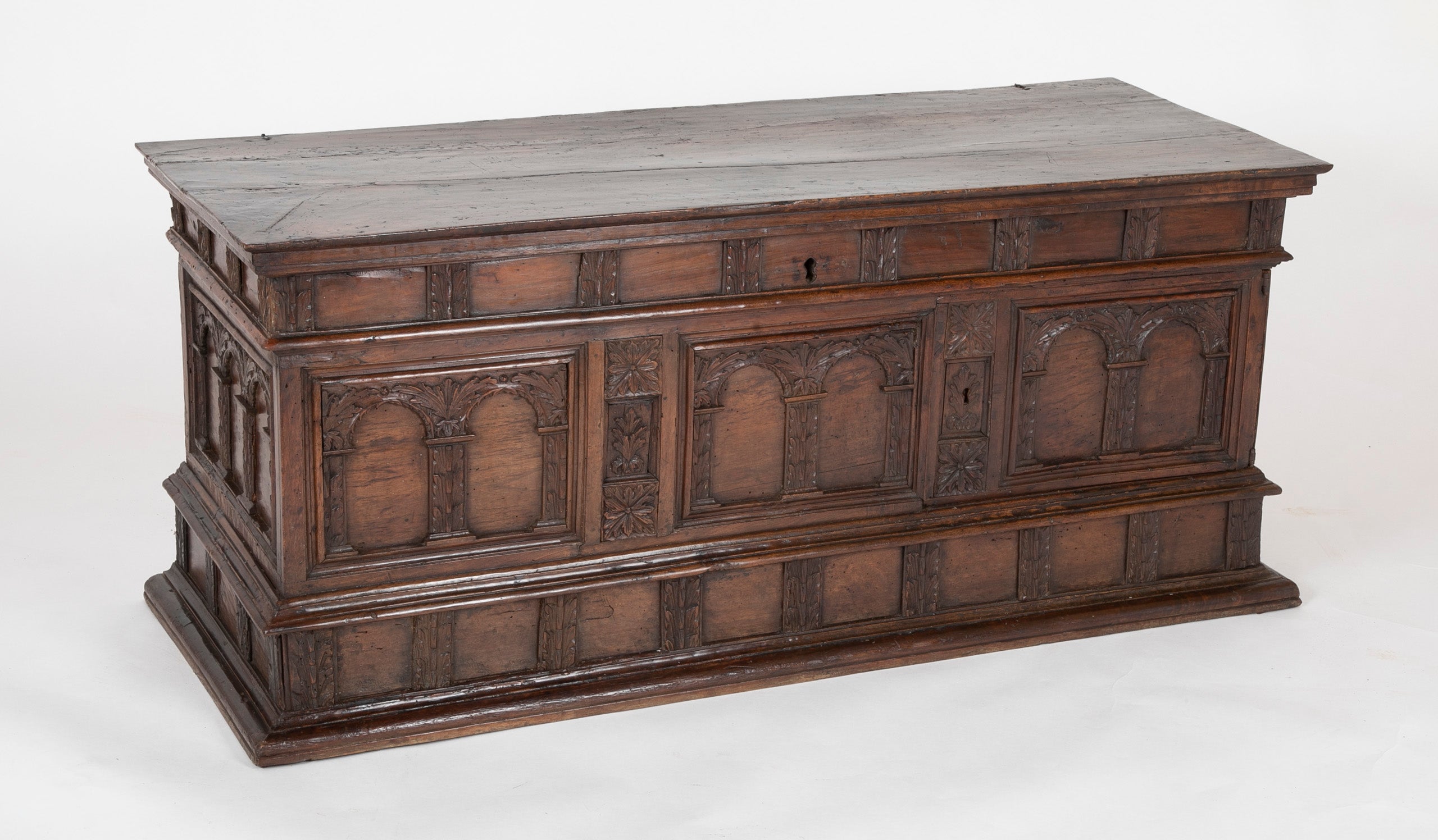 17th Century Spanish Carved Walnut Chest