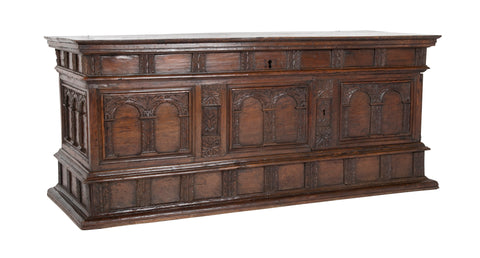 17th Century Spanish Carved Walnut Chest