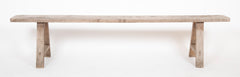 A Pair of French Farmhouse Weathered Oak Backless Benches