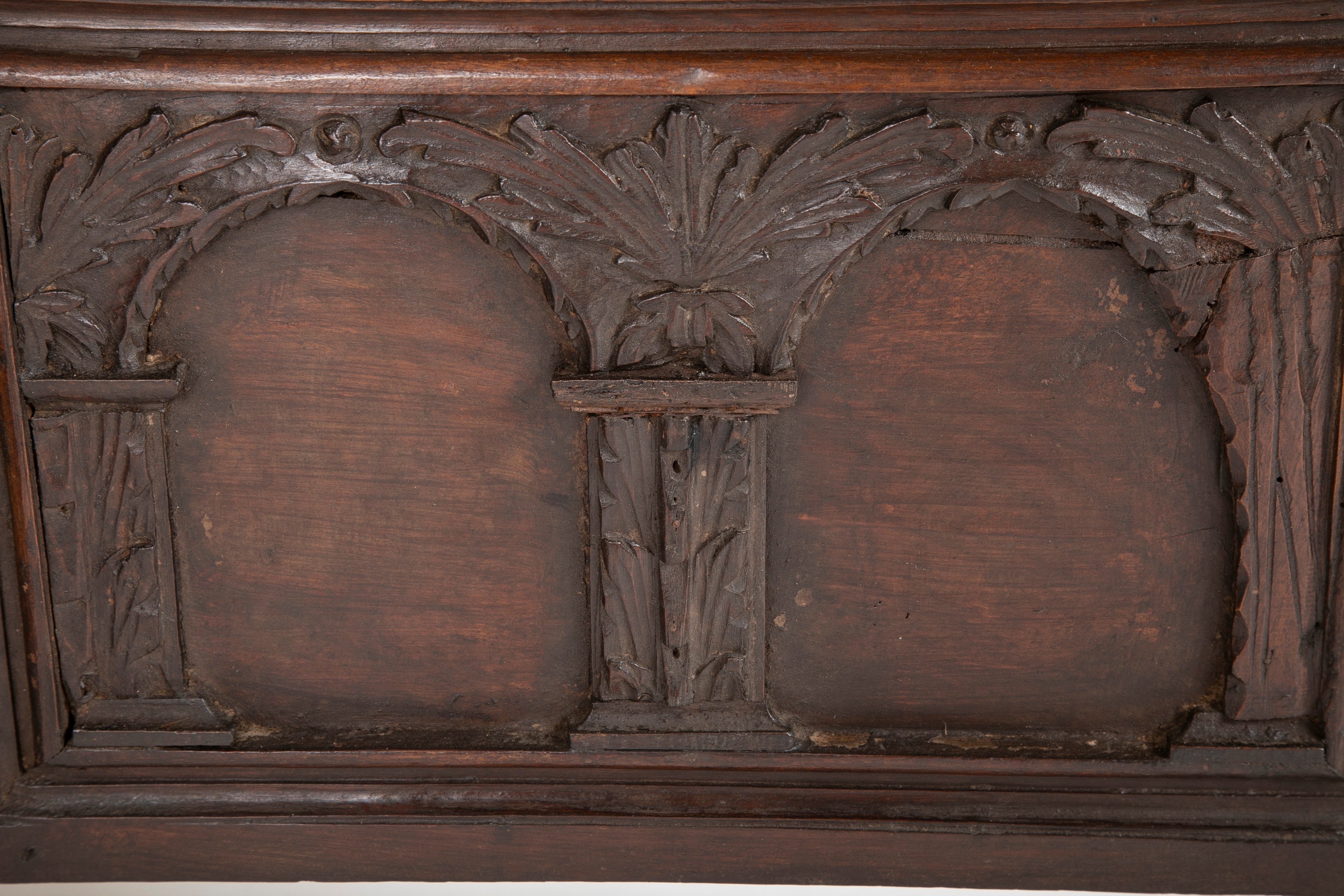 17th Century Spanish Carved Walnut Chest