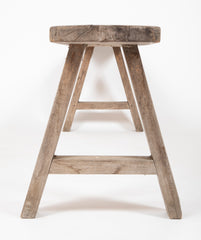 A Pair of French Farmhouse Weathered Oak Backless Benches