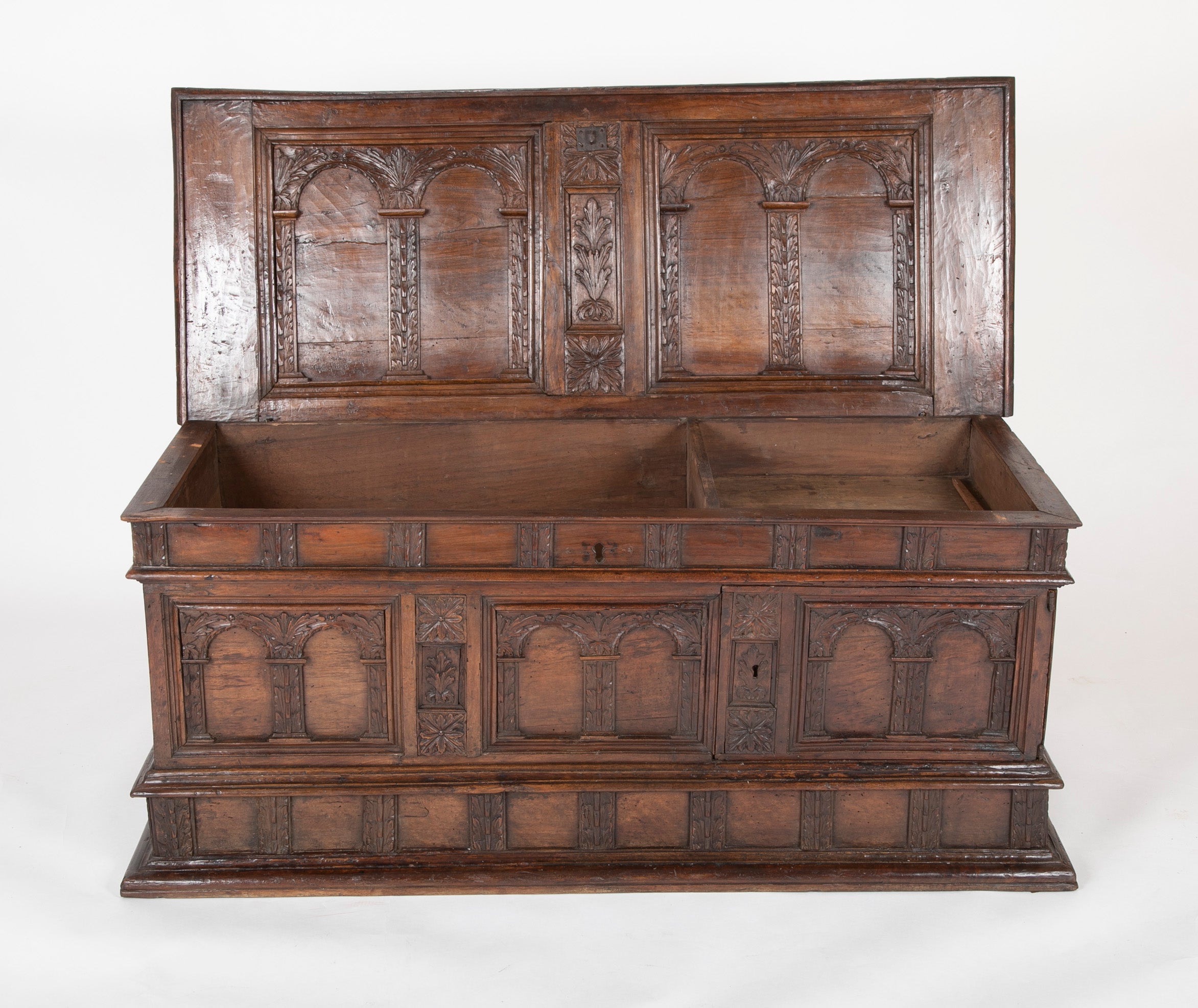 17th Century Spanish Carved Walnut Chest
