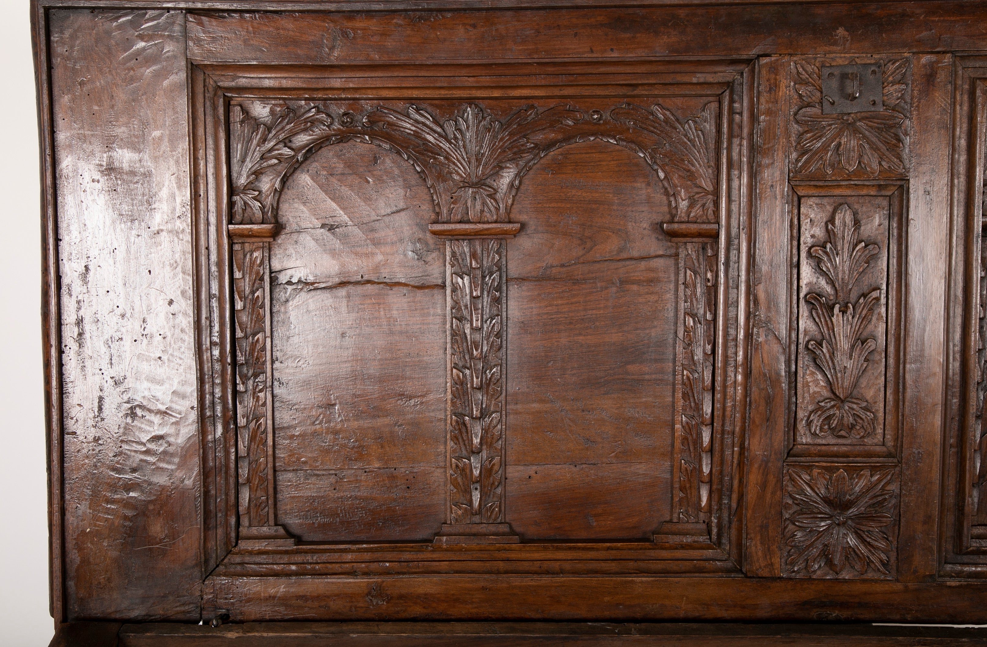 17th Century Spanish Carved Walnut Chest