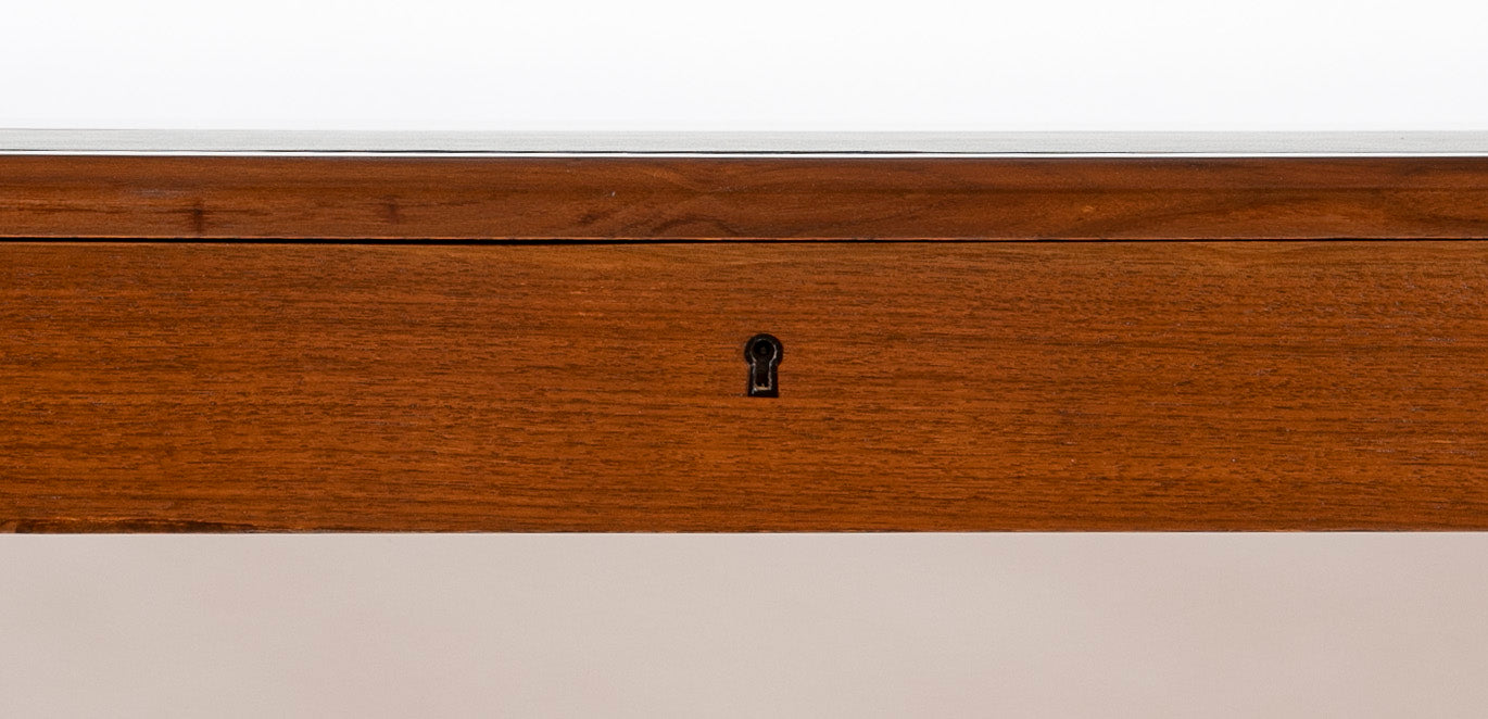 Severin Hansen, Jr. Three Drawer Teak Desk with Leather Insert in Top