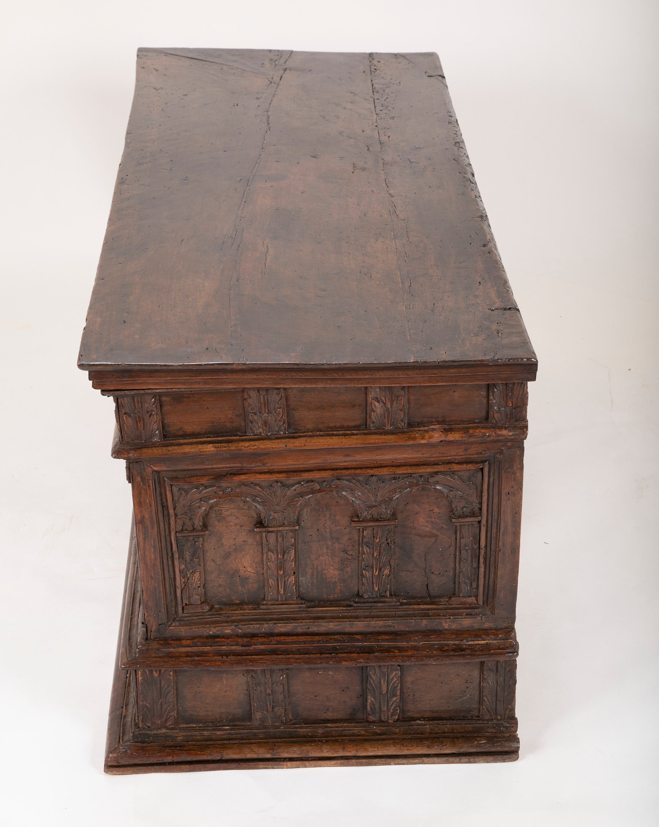 17th Century Spanish Carved Walnut Chest