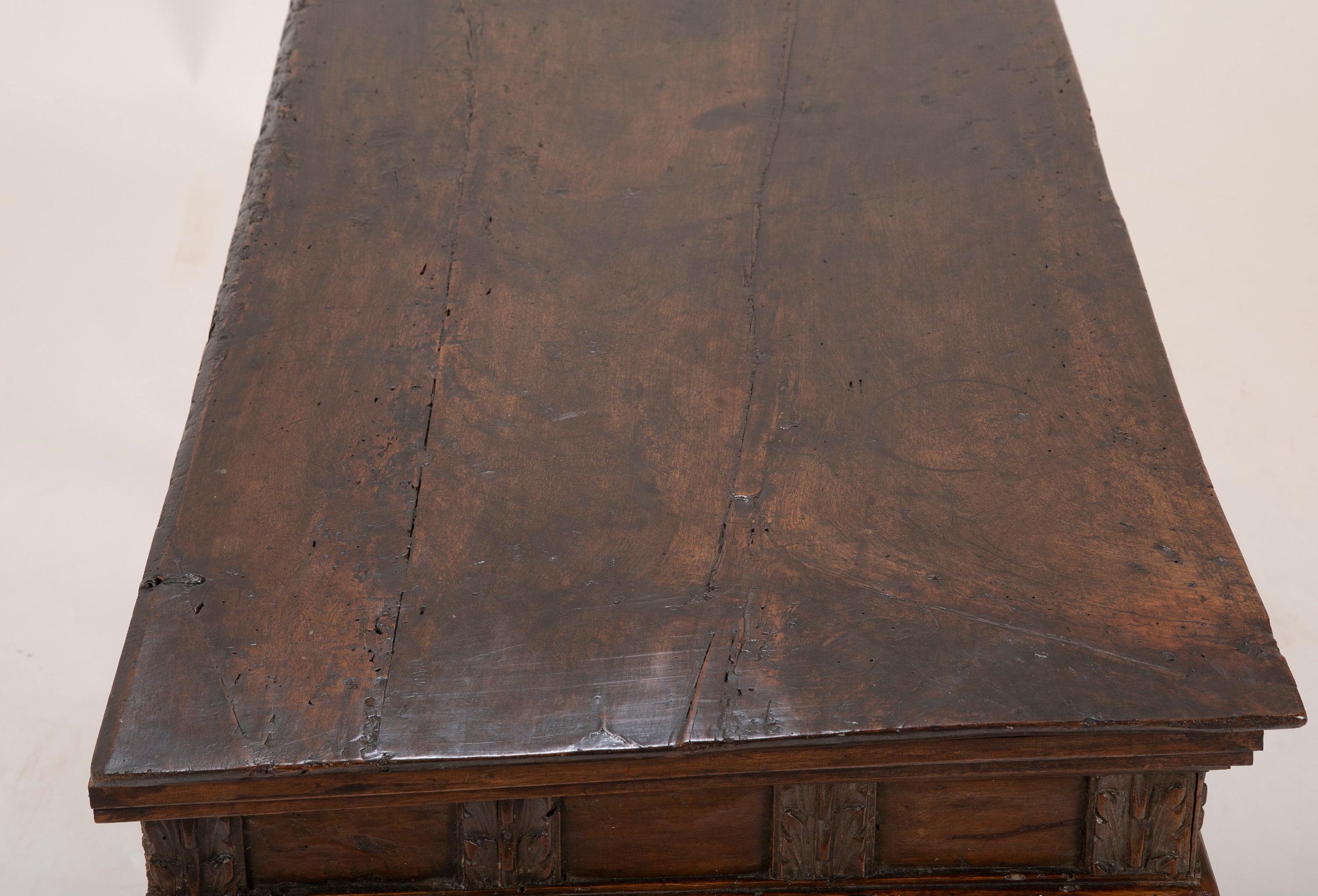 17th Century Spanish Carved Walnut Chest