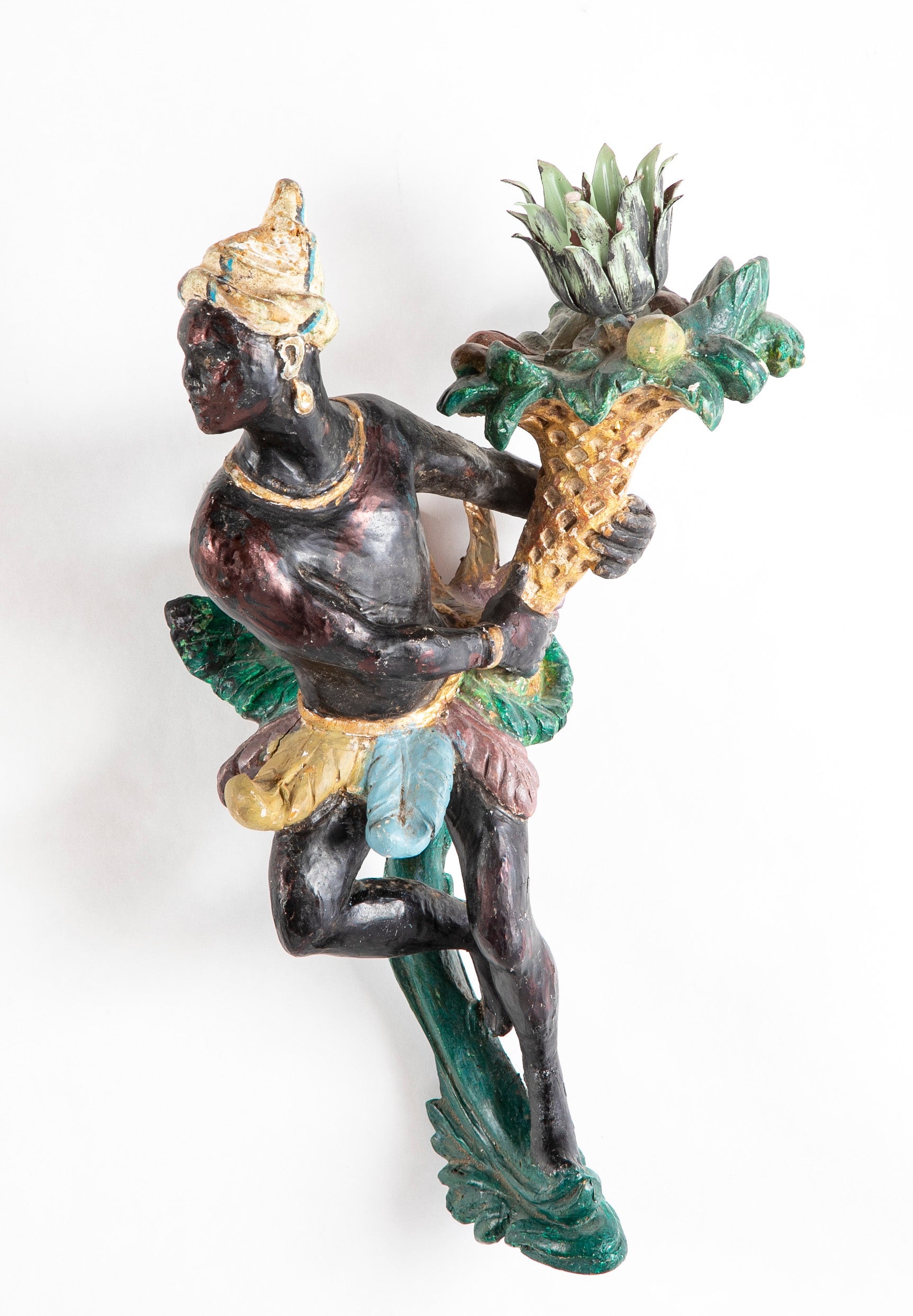 Pair of Venetian Carved Polychrome Cornucopia