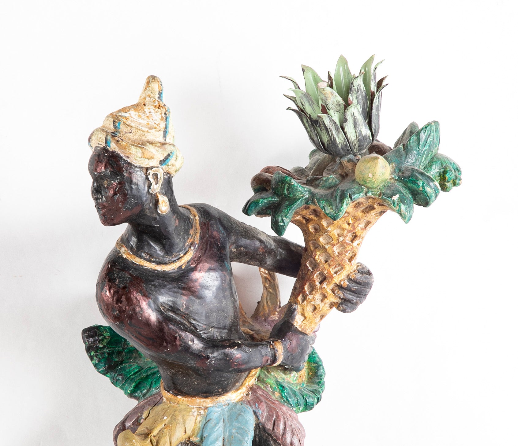 Pair of Venetian Carved Polychrome Cornucopia