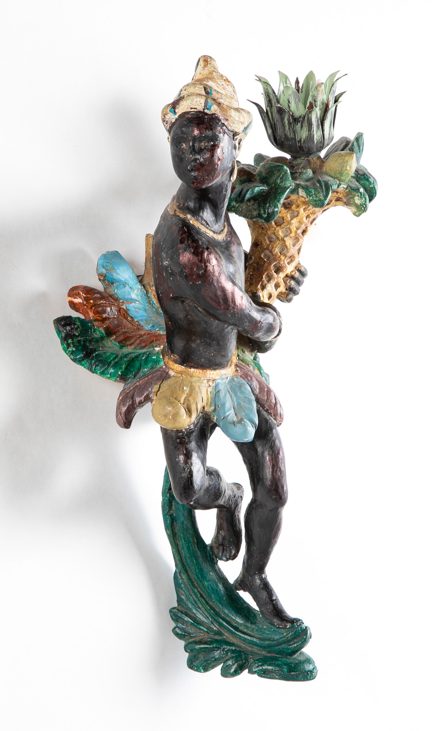 Pair of Venetian Carved Polychrome Cornucopia