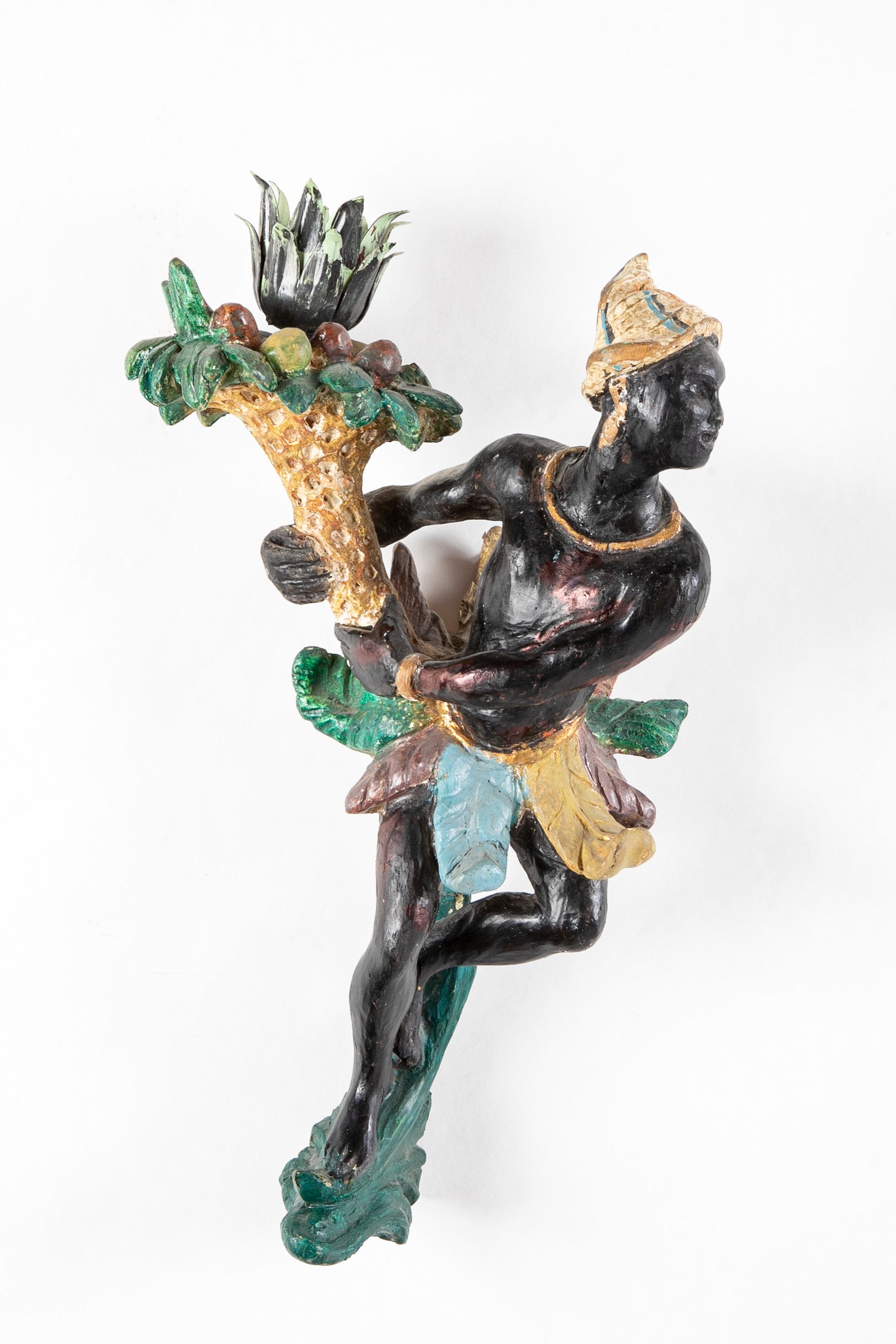 Pair of Venetian Carved Polychrome Cornucopia