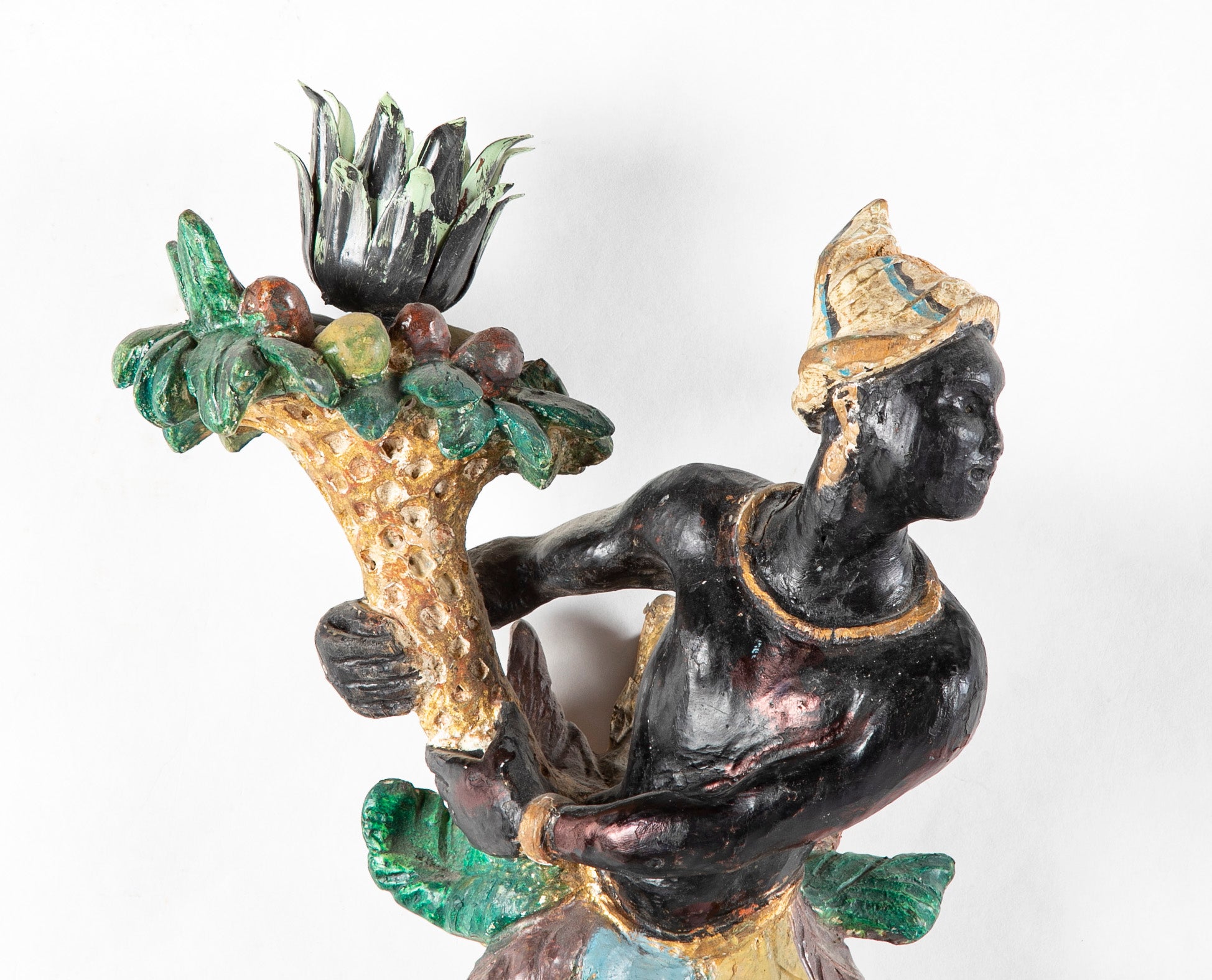 Pair of Venetian Carved Polychrome Cornucopia