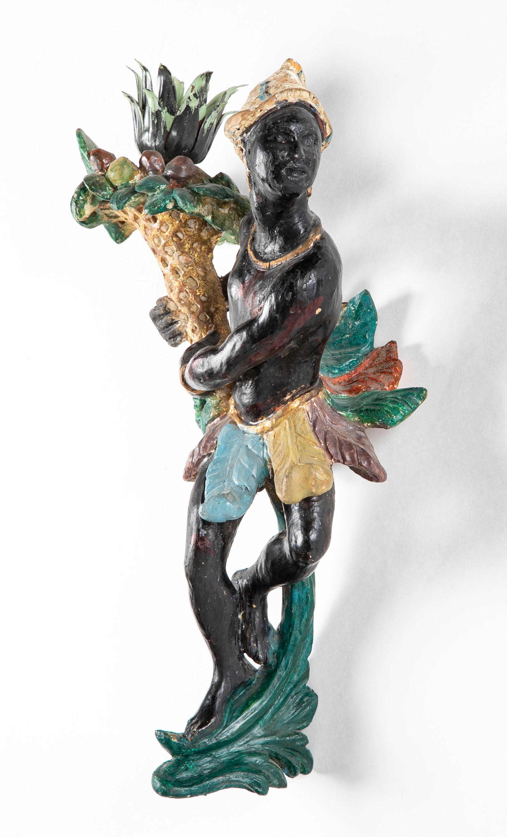 Pair of Venetian Carved Polychrome Cornucopia