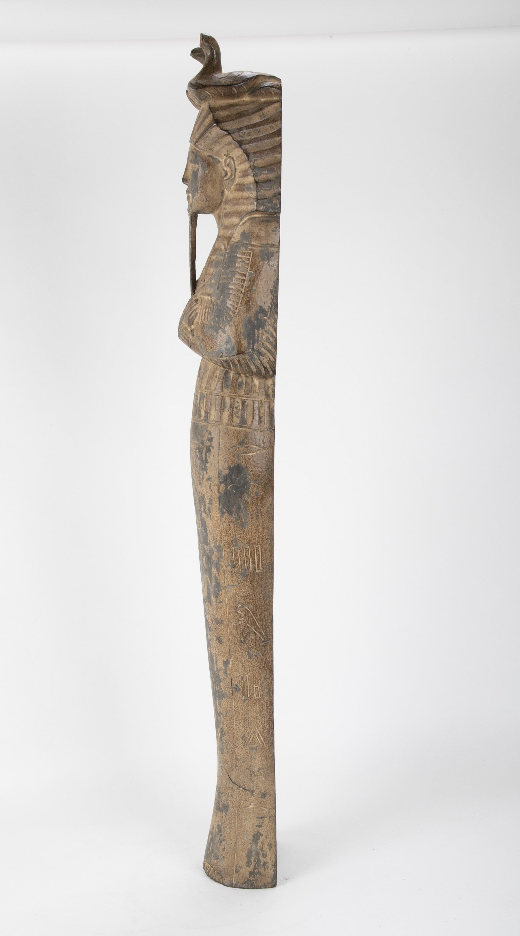 French Egyptian Revival Carved Wood Figure of King Tutankamun